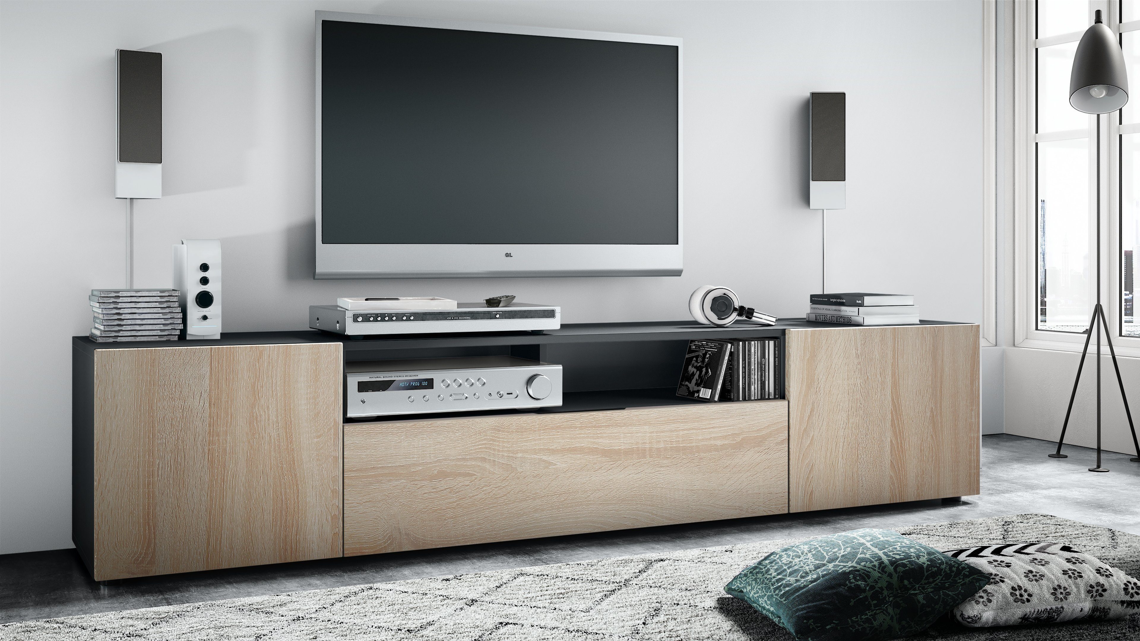Vladon Lowboard Mogan (TV-Kommode, mit 2 günstig online kaufen