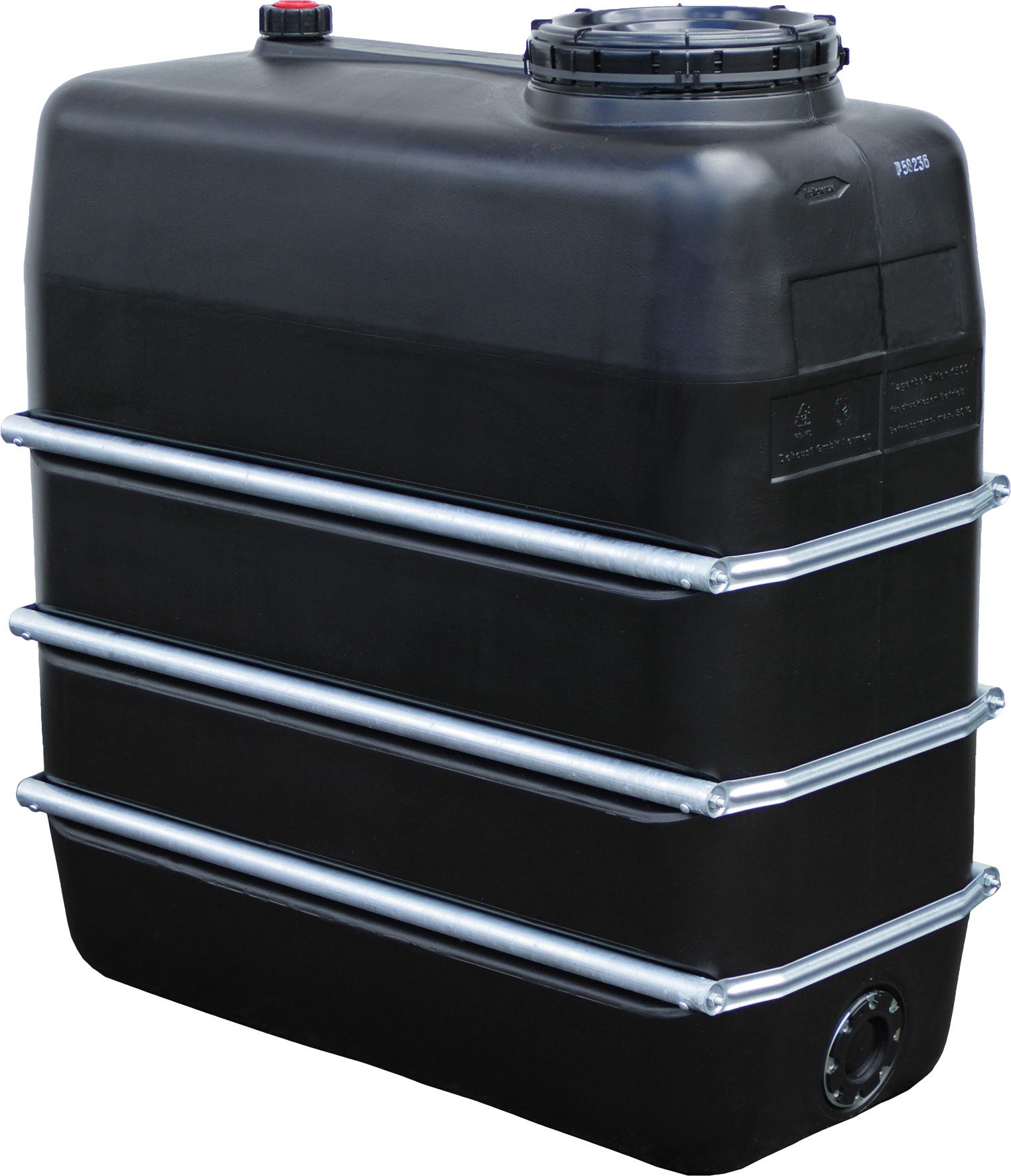 Graf Regentonne Raumspartank 1500 Liter schwarz aus lebensmittelechten PE