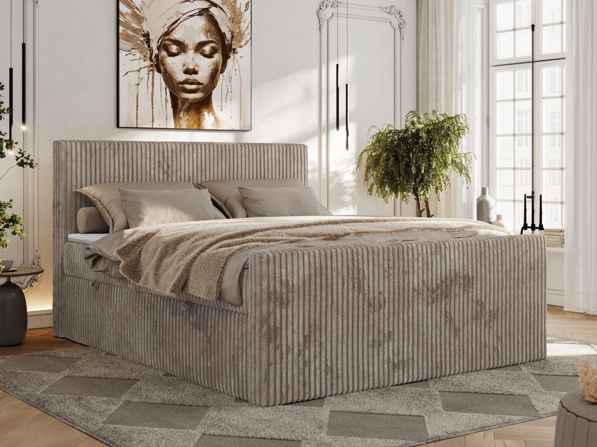 MKS MÖBEL Boxspringbett TILIANO DUO (Packung, Set, Topper T25, Cord Bett, T günstig online kaufen