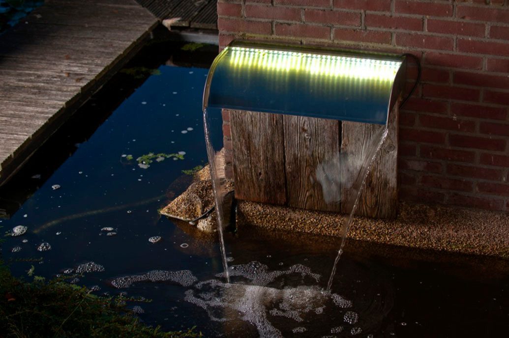 Ubbink Wasserfall Nevada Set 30 cm / mit LED-Beleuchtung / inkl. Wasserbecken, Wasserbecken BxT: 82,5x64 cm, Komplettset mit Pumpe und Anschlussmaterial