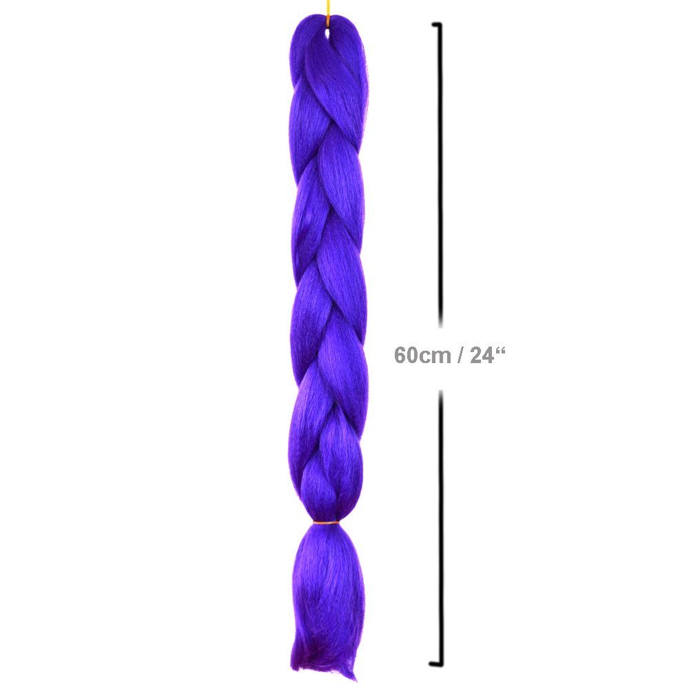 Braids BRAIDS! 3er im Zöpfe YOUR 1-farbig Pack Kunsthaar-Extension Violett MyBraids Flechthaar Jumbo 35-AY