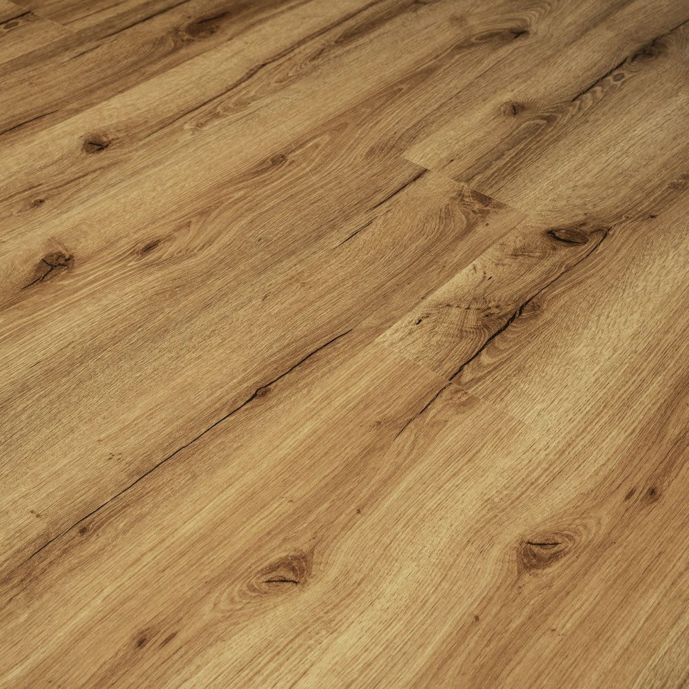 HOME DELUXE Vinylboden Klick-Vinylboden mit Trittschall Eiche - LOMEA, Feuchtraumbereich geeignet, Integrierte Schalldämmung, Fußbodenheizung geeignet, Vinylbodenbelag in Holzoptik, Dielenboden