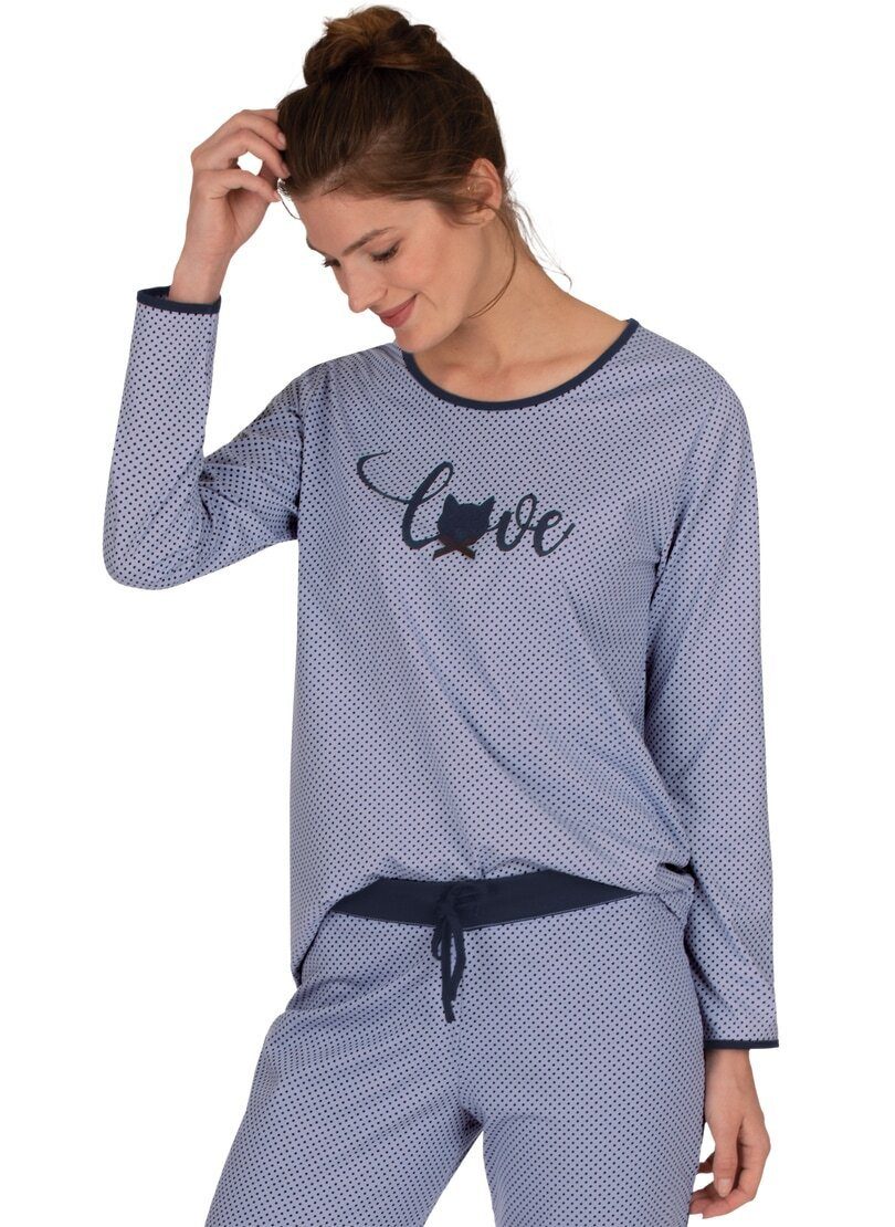 Trigema Schlafanzug TRIGEMA Schlafshirt für Katzenliebhaber | Pyjamas