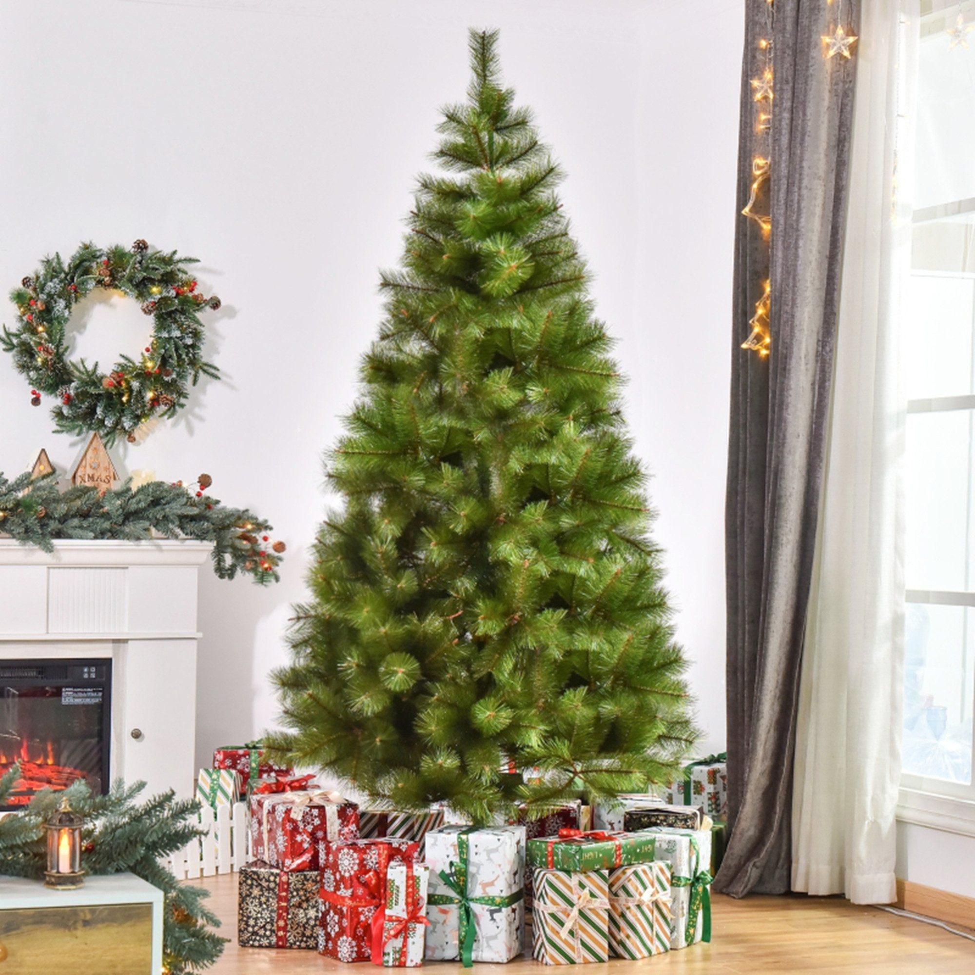 Künstlicher Weihnachtsbaum 210 cm künstlich Tannenbaum mit 505 Spitzen Christbaum