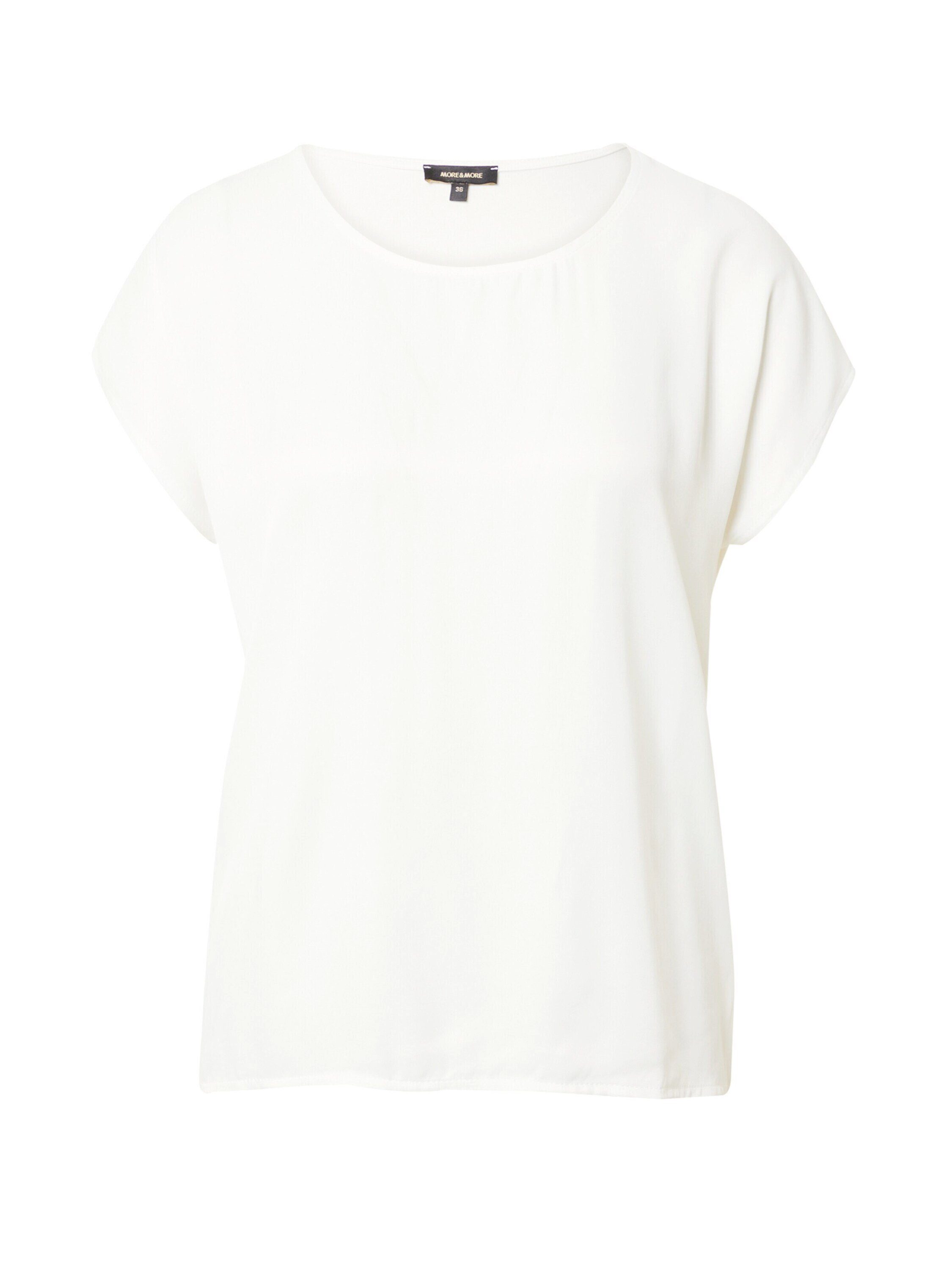 Plain/ohne T-Shirt ecru Details (1-tlg) MORE&MORE