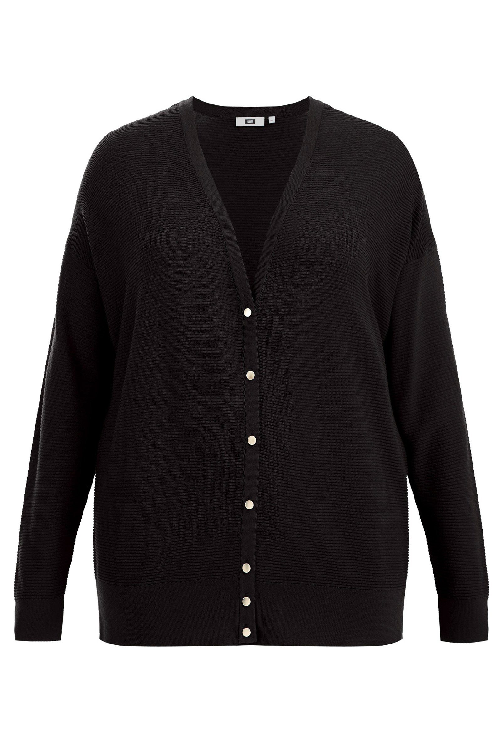 WE Fashion (1-tlg) Schwarz Cardigan