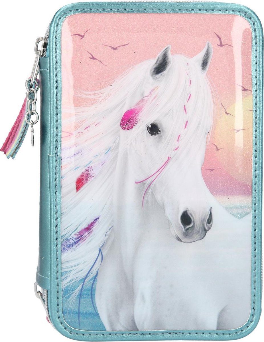 Depesche Federtasche Miss Melody 3-Fächer Etui Summer Sun, Hartschale, 3 Fächer, rechteckig