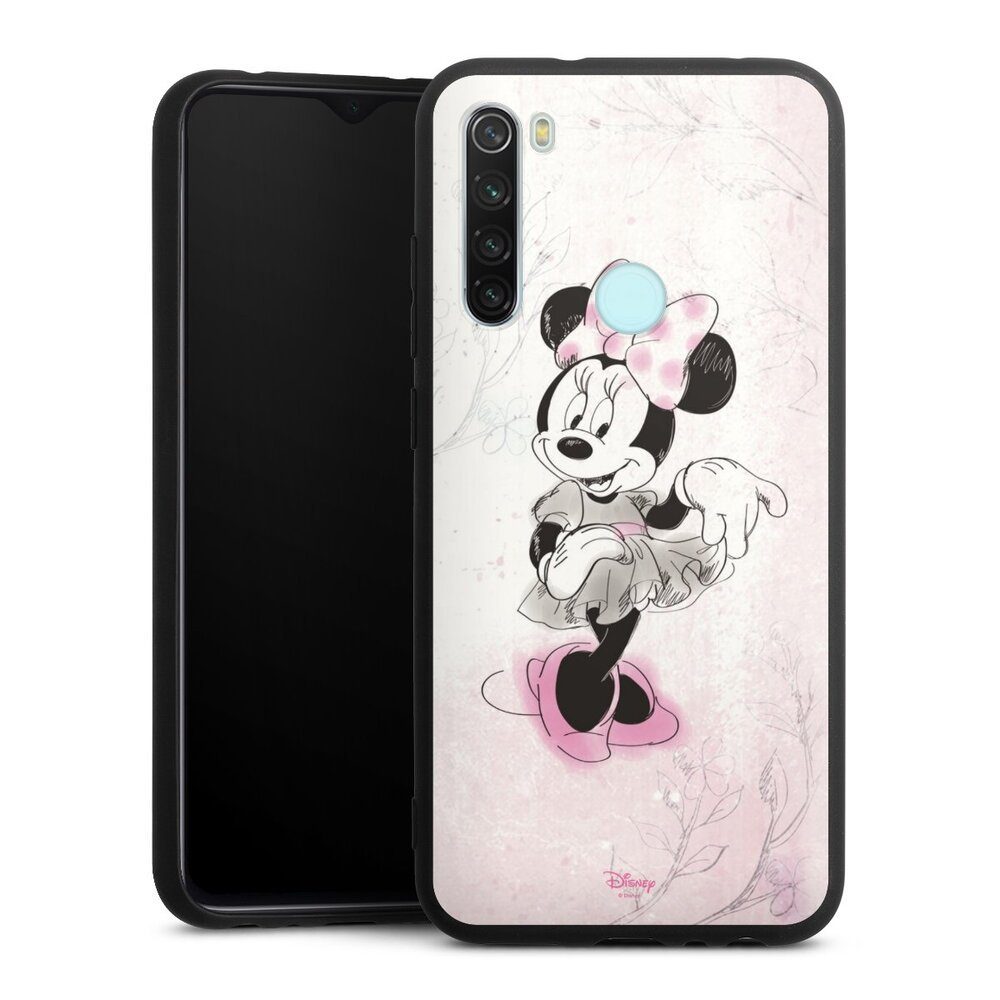 DeinDesign Handyhülle Minnie Mouse Disney Vintage Minnie Watercolor, Xiaomi Redmi Note 8 (2021) Silikon Hülle Premium Case Smartphone Cover