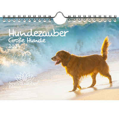 Seelenzauber Wandkalender Hundezauber Große Hunde DIN A5 Wandkalender für 2024 Welpen und Hunde
