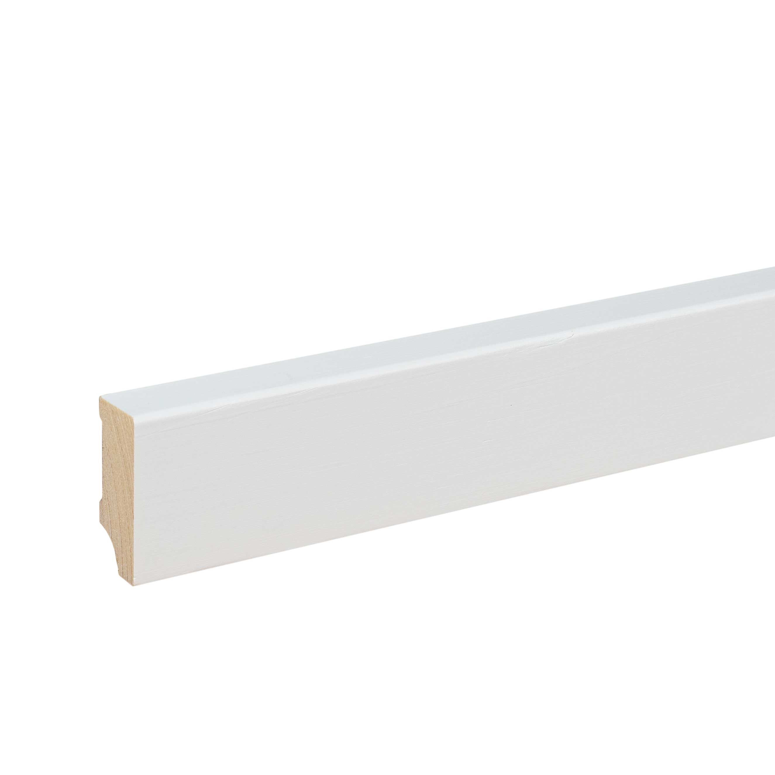PROVISTON Sockelleiste 16 x 40 x 2400 mm Fußleiste Massivholz Weiß by PROVISTON, L: 240 cm, 1-St.