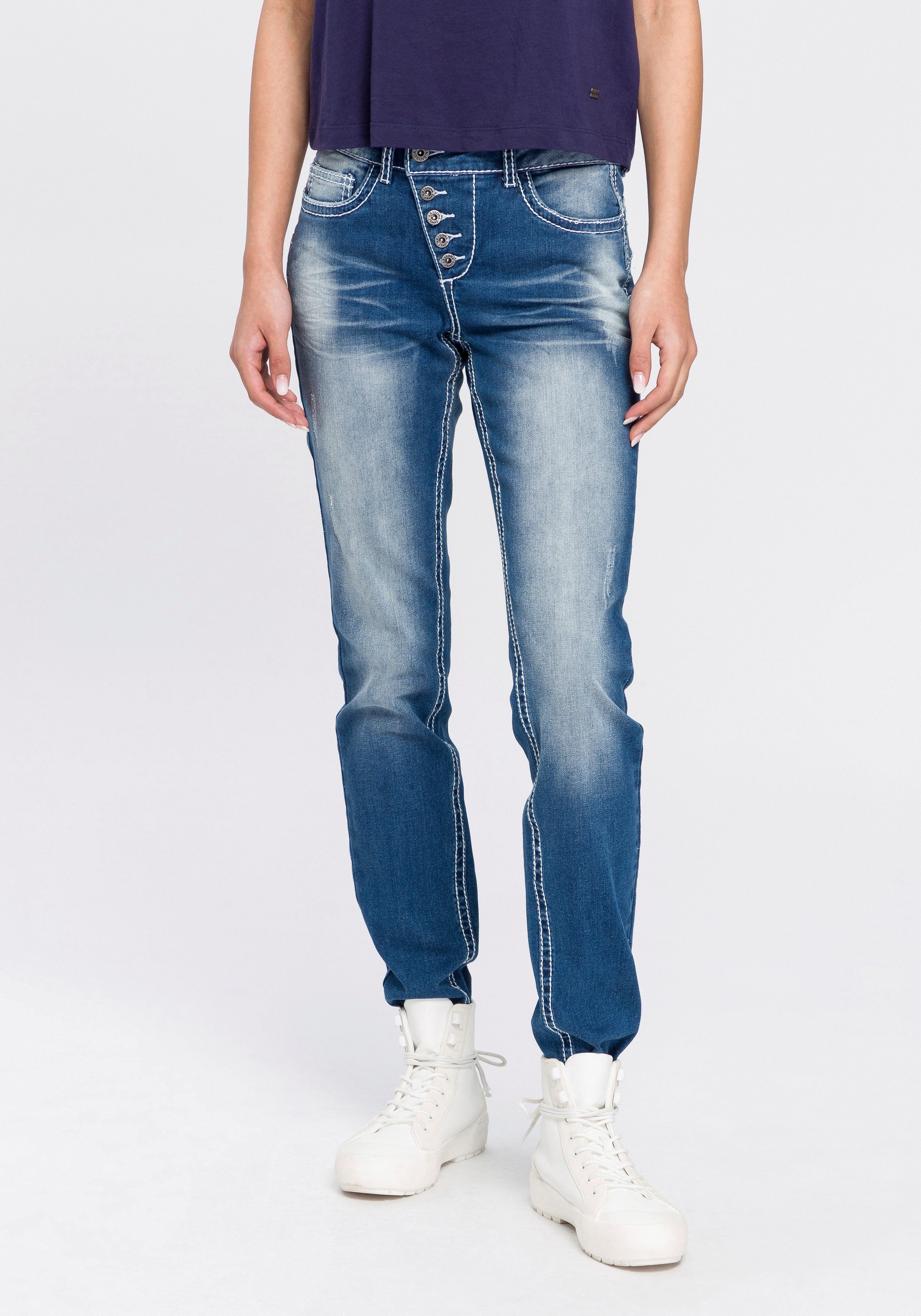 Arizona Slim-fit-Jeans Heavy Washed - Shaping Mid Waist