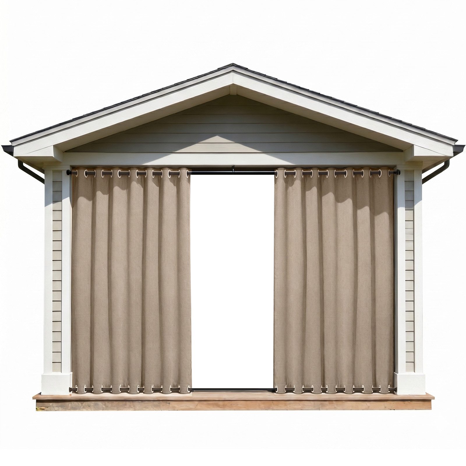 Sunicol Outdoorvorhang 100% Blickdichte Wasserdicht Vorhänge mit Ösen, Verdunklungsvorhäng (2 St), Gardinen Sonnenschutz Sichtschutz für Balkon Pergola Terrasse – Bild 2 von 5