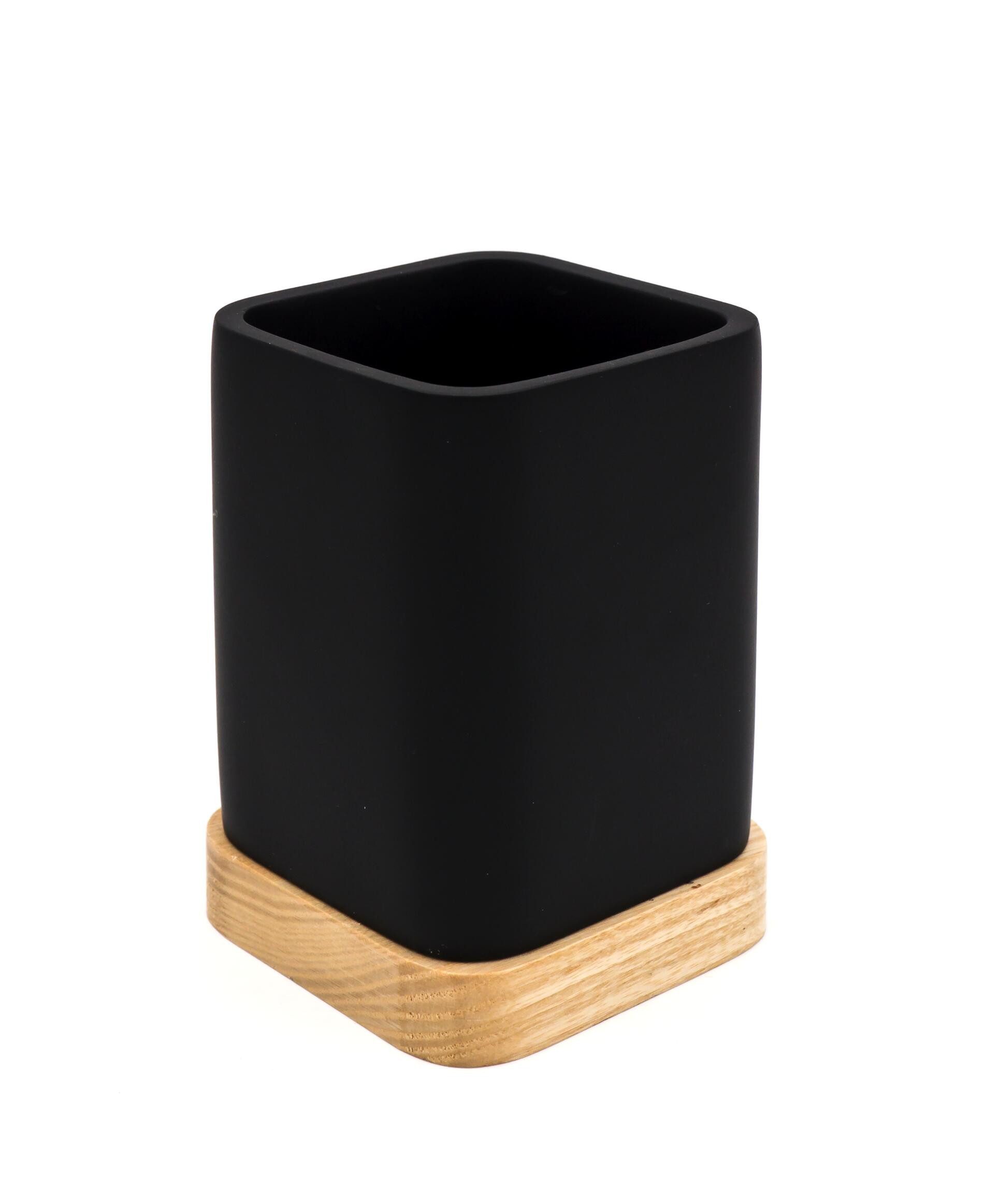 Badaccessoire-Set Aufbewahrungsbecher Amara schwarz