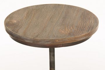 TPFLiving Barhocker Tudor (mit Fußstütze - höhenverstellbar - Hocker für Theke & Küche), 360° drehbar - Gestell: antik bronzefarbenes Metall - Sitzfläche: Holz