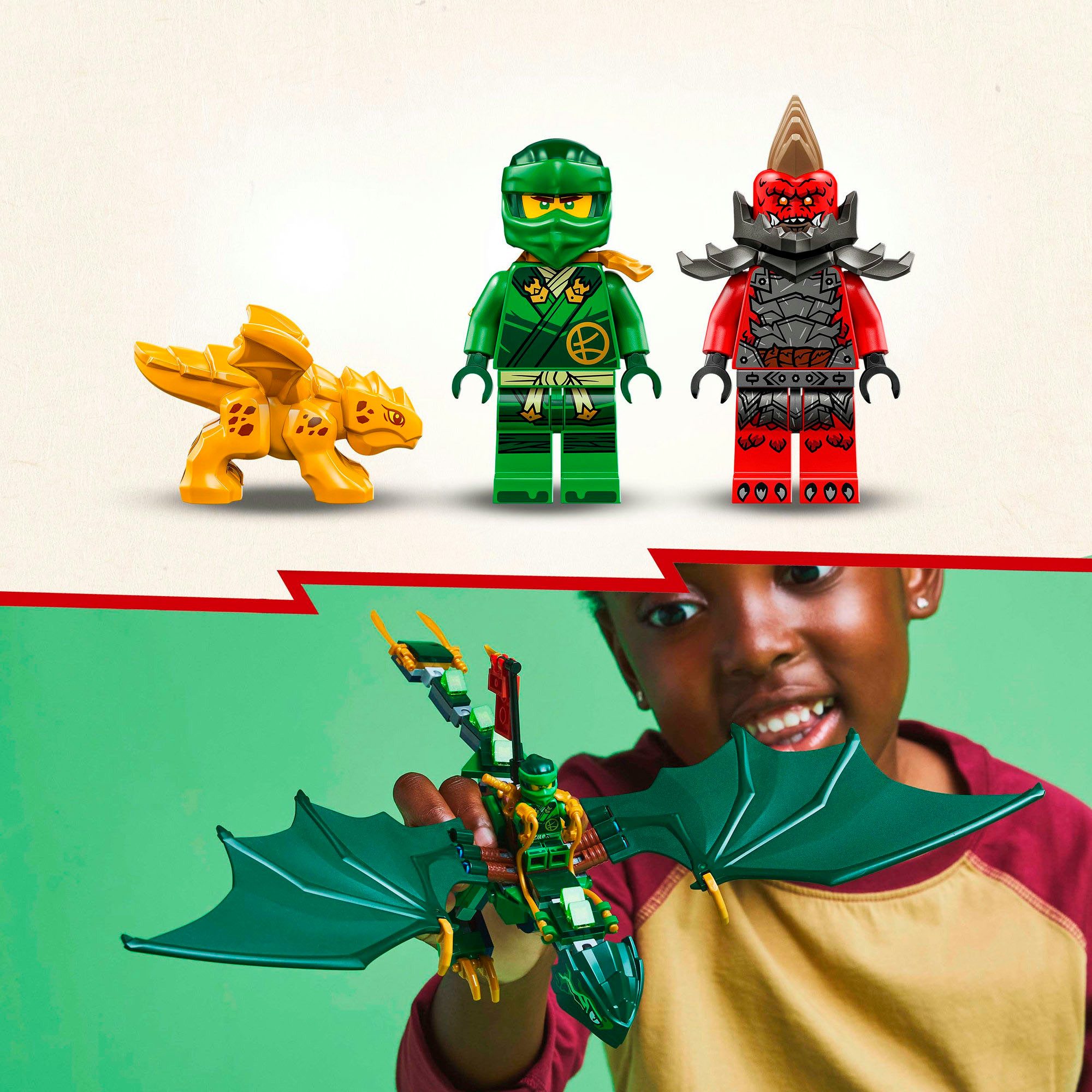LEGO® Lloyds grüner Walddrache (71829), LEGO Ninjago Konstruktionsspielsteine, (128 St), Made in Europe – Bild 5 von 5