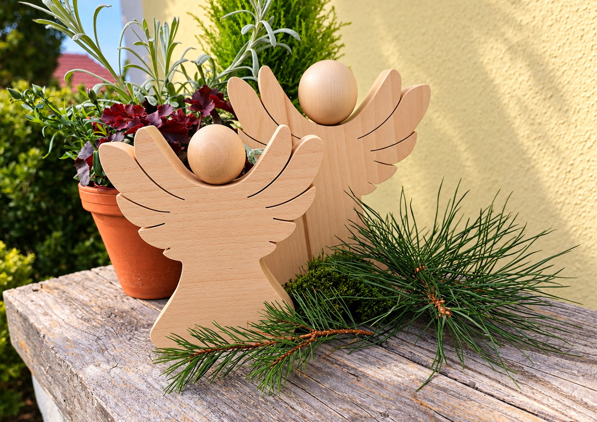 ERST-HOLZ Dekoobjekt Engel Holzengel Schutzengel Taufe Geschenk – Bild 5 von 5