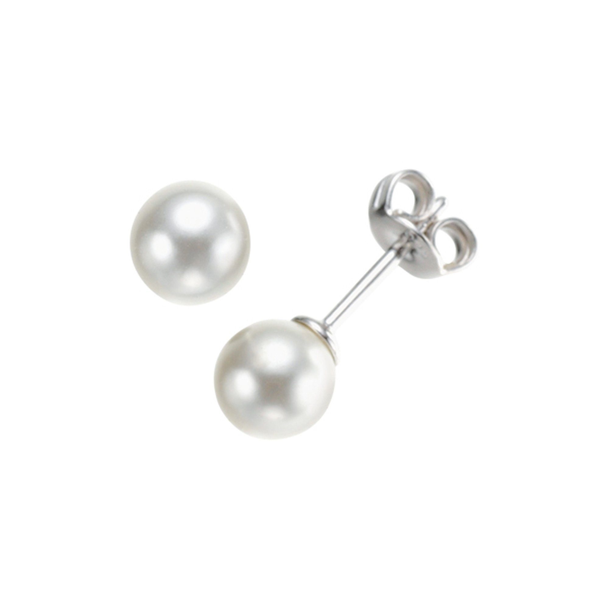 Perlenohrringe mit Perlen, Silber 925
