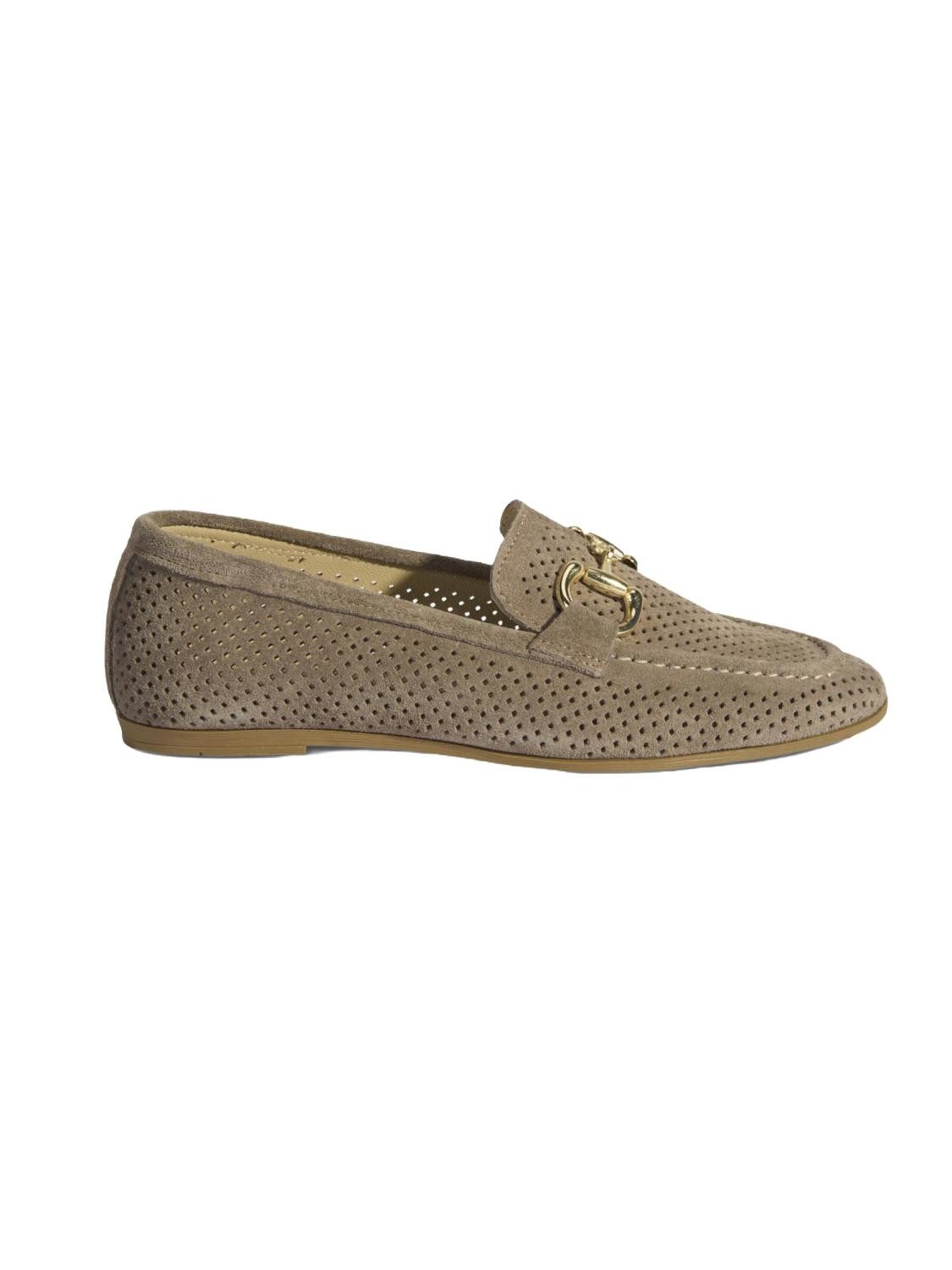 Desa Damen-Slipper aus Wildleder – Atmungsaktives Lederfutter, flacher Abs günstig online kaufen