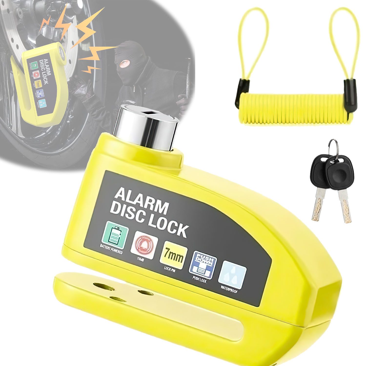 AIMAX Faltschloss Fahrradschloss Bike Lock Diebstahlsicher Robustes Fahrradschlösser (aus Gehärtetem Alarmschloss Carbonstahl Sicherheit Diebstahlschutz, Hohe Dezibel-Scheibenbremse)
