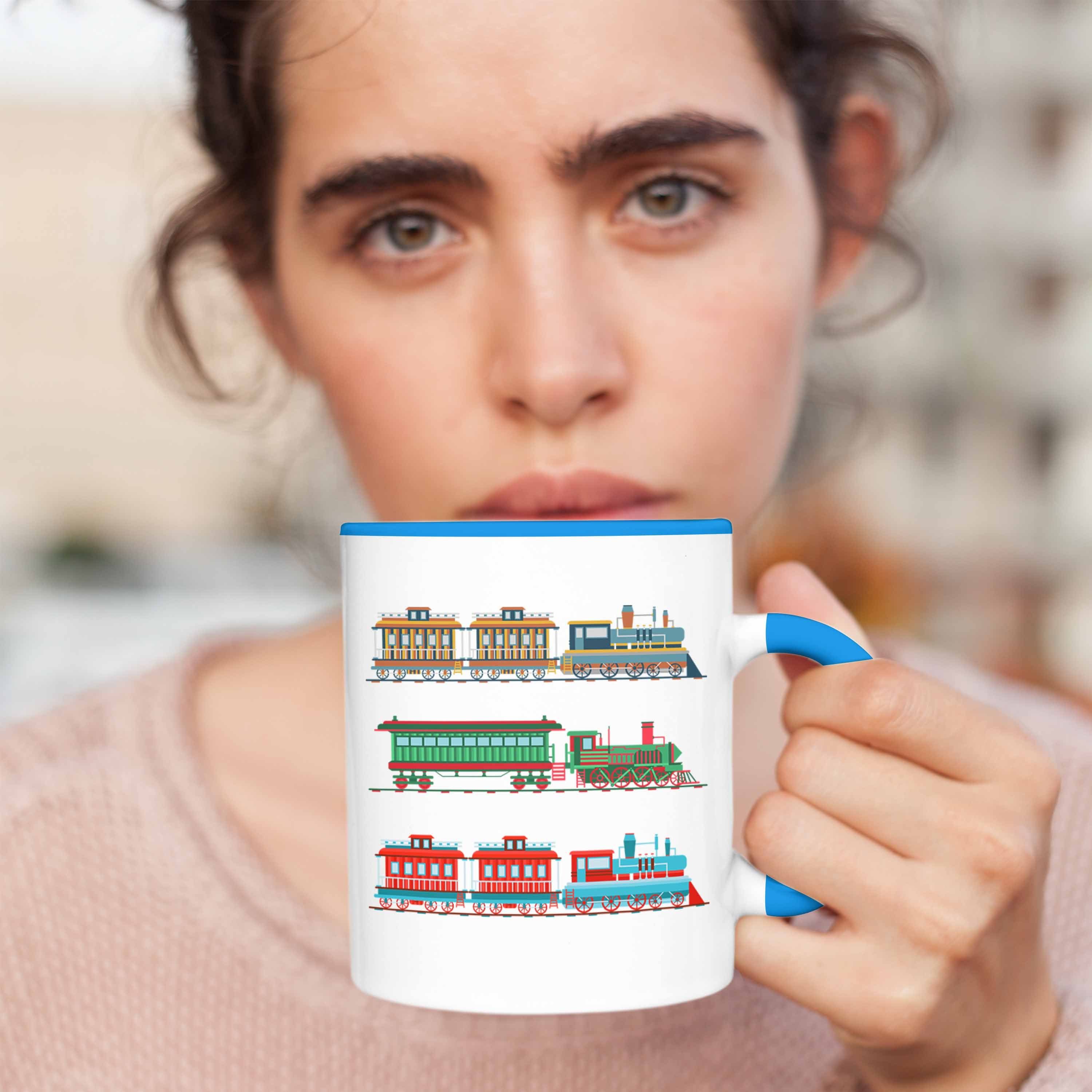 Tasse Lokomotive Trendation Trendation - Geschenkidee Eisenbahn Tasse Geschenk Züge Modelleisenbahn Eisenbahner Lokführer Blau Spruch