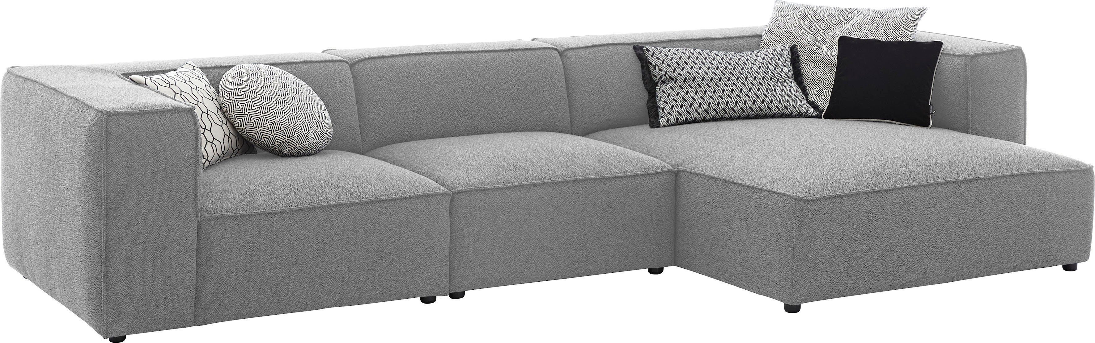 Breite Federkern, mit mit eleganter W.SCHILLIG 341 cm Biese, around-the-block, Ecksofa