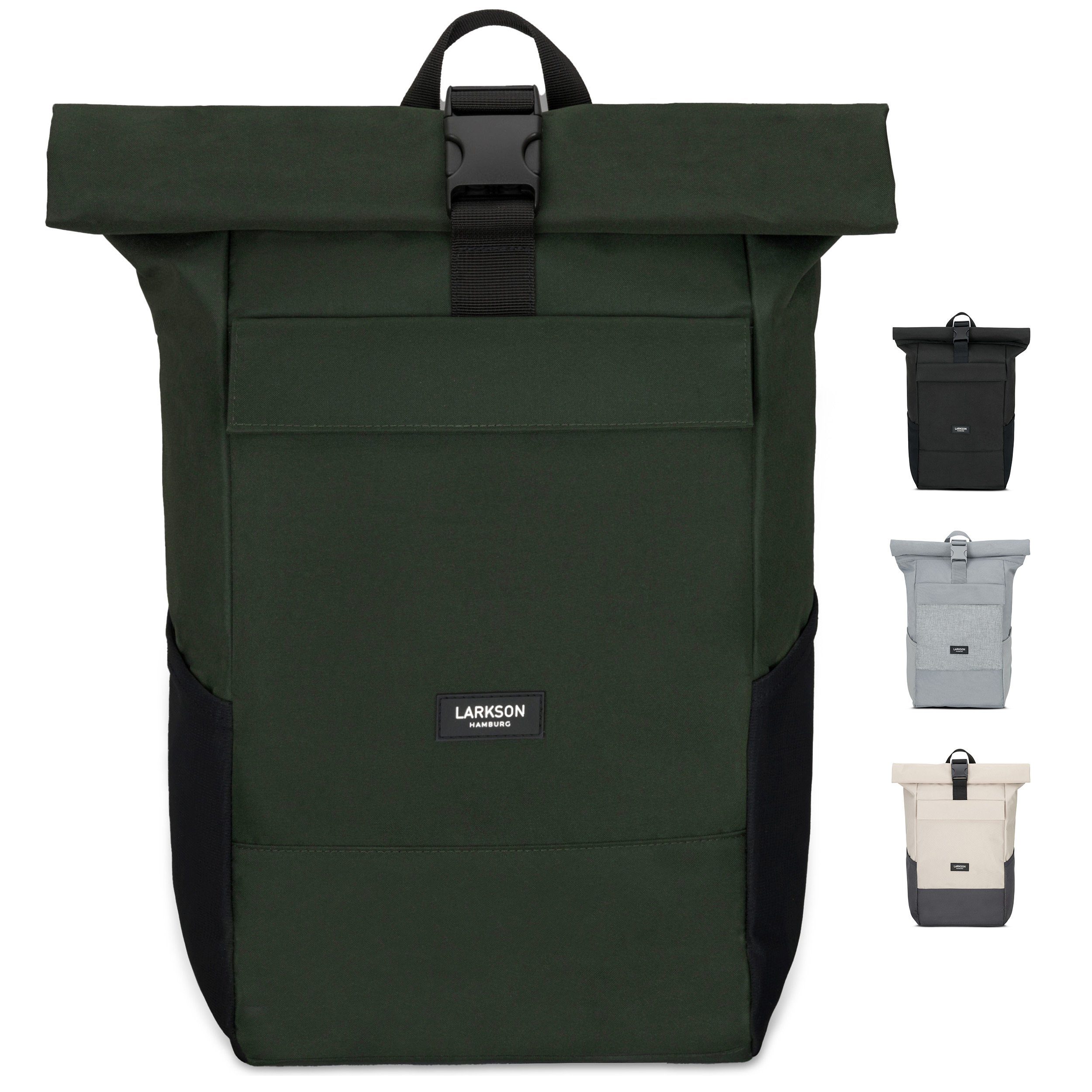 LARKSON Cityrucksack No 4, Rolltop Damen Herren, Laptop Fach (1-tlg), Wasserabweisend