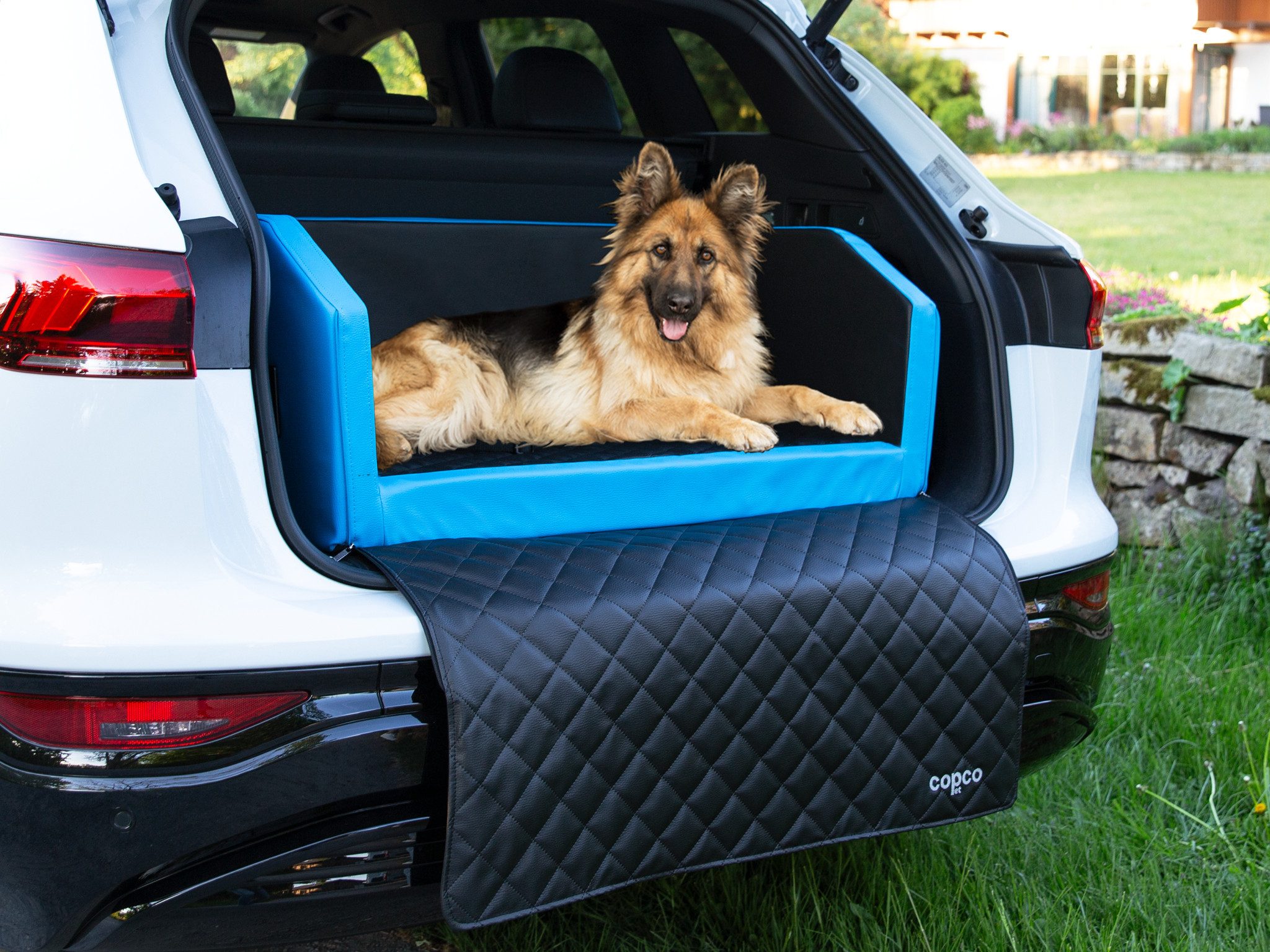 CopcoPet Tier-Autobett Travel Bed Hunde Reisebett, Kofferraumschutz Hund mit ladekantenschutz, Schutzmatte herausnehmbar