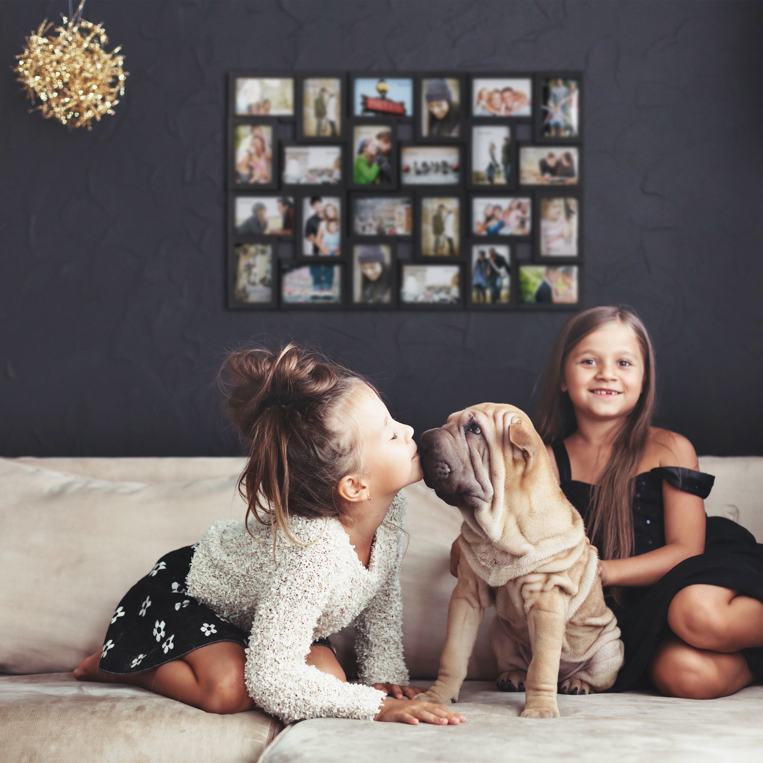 relaxdays Bilderrahmen Collagen 24 Bild, weiß