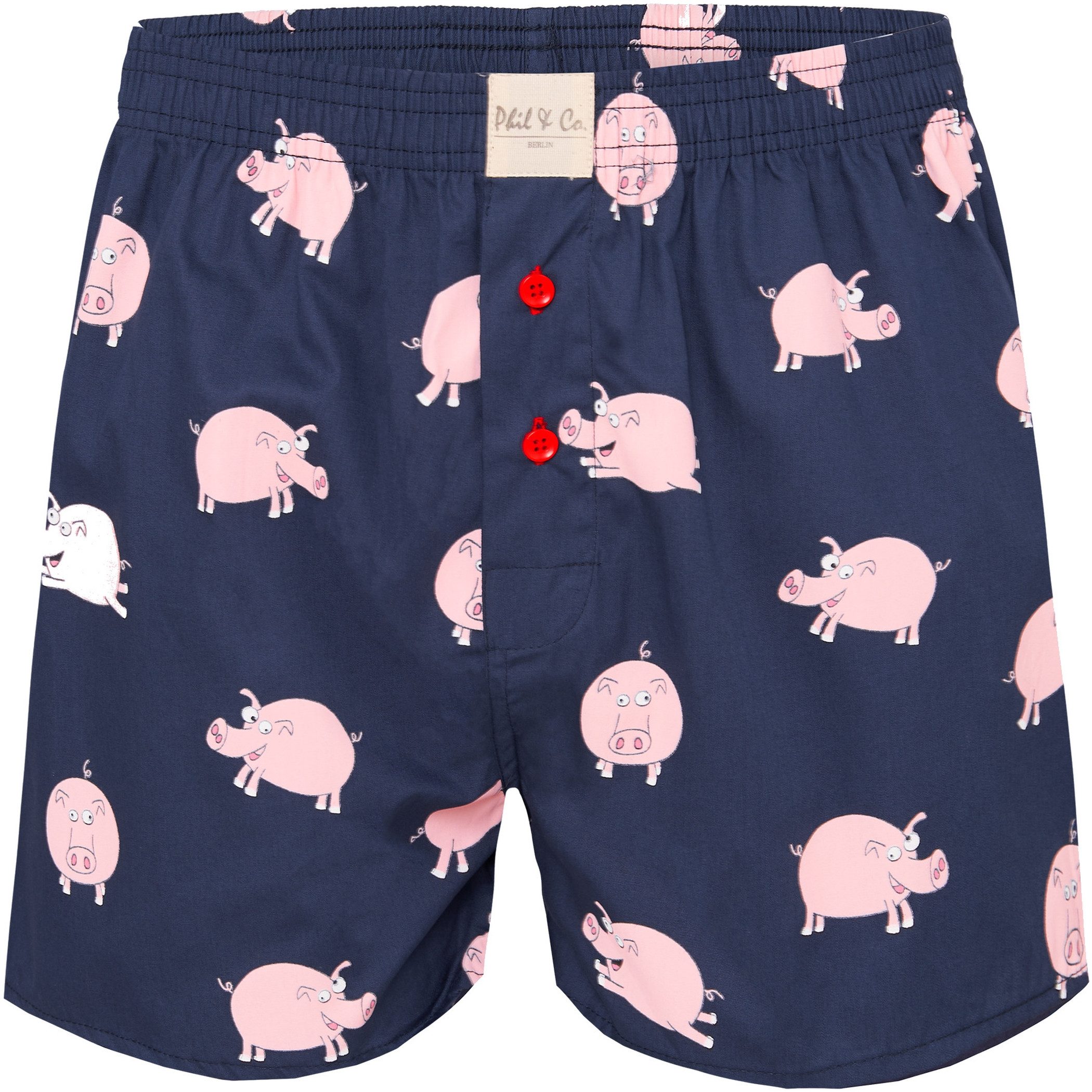 Phil & Co. Boxershorts 6 Phil & Co. Berlin Webboxer Herren american Boxer Boxershorts Shorts (1-St)