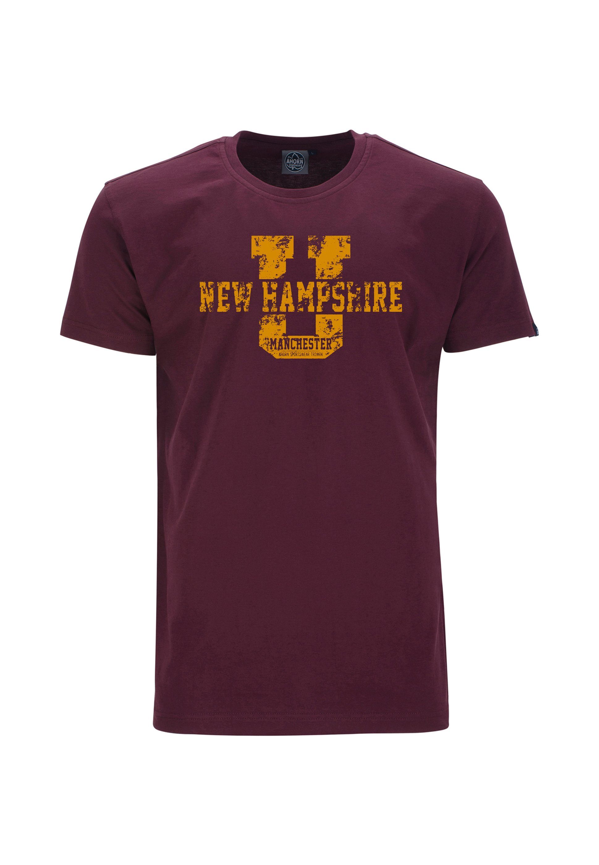 AHORN SPORTSWEAR T-Shirt NEW HAMPSHIRE mit sportlichem Front-Motiv rot