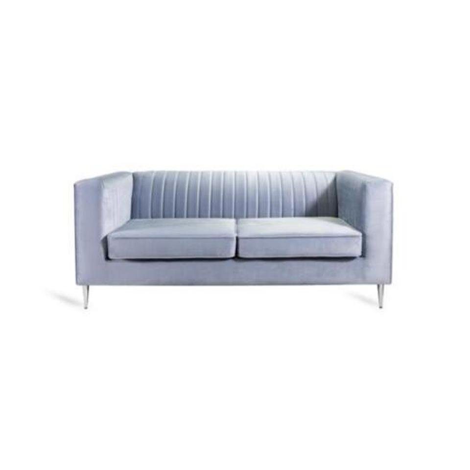 JVmoebel 2-Sitzer, Grau Sofa 2 Sitzer Elegantes Modern Luxus Design Holz Möbel