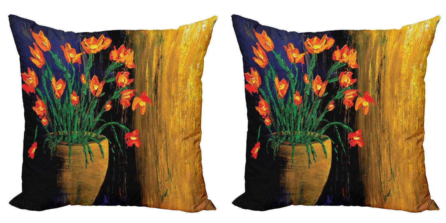Kissenbezüge Modern Accent Doppelseitiger Digitaldruck, Abakuhaus (2 Stück), Blume Botanischer Vase Illustration