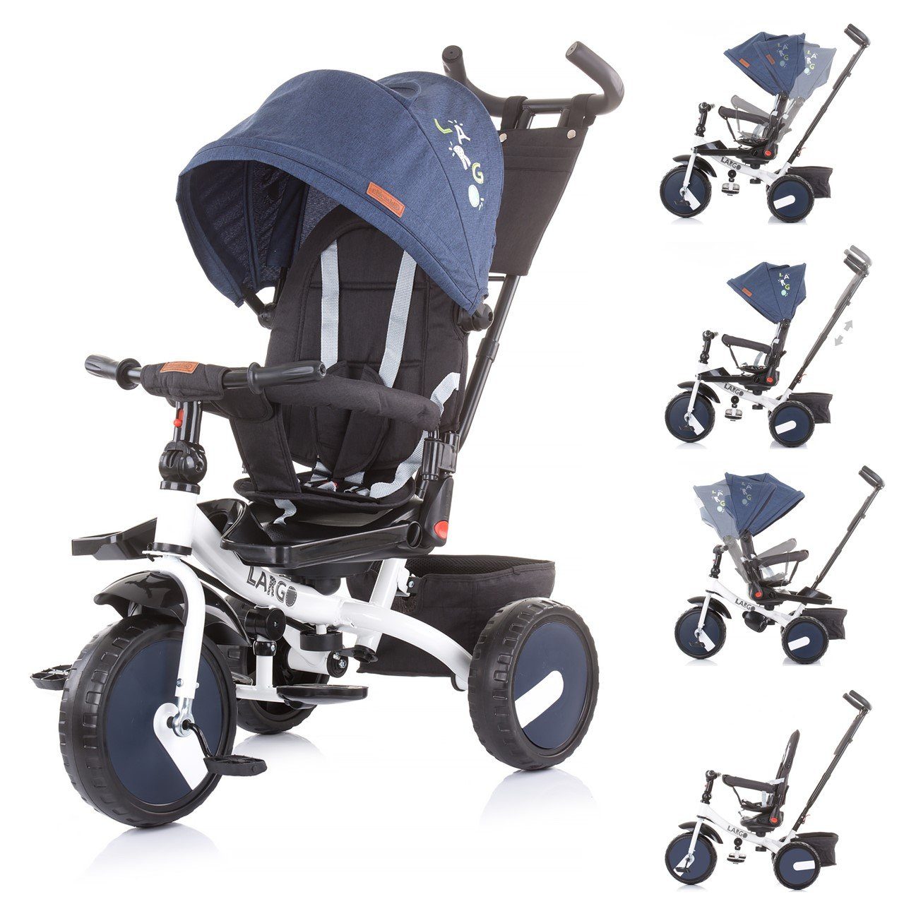 Chipolino Dreirad »Tricycle 3 in 1 Dreirad Largo«, Sitz drehbar
