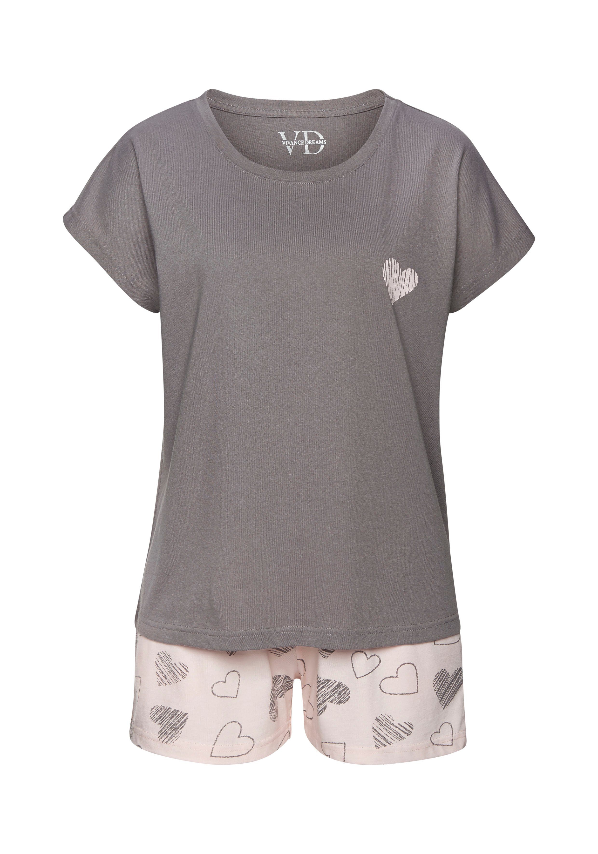 Vivance Dreams Shorty (2 Stück) mit süßem Herzprint. Reduzierter Preis € 29,99. Unverbindliche Preisempfehlung € 34,99
