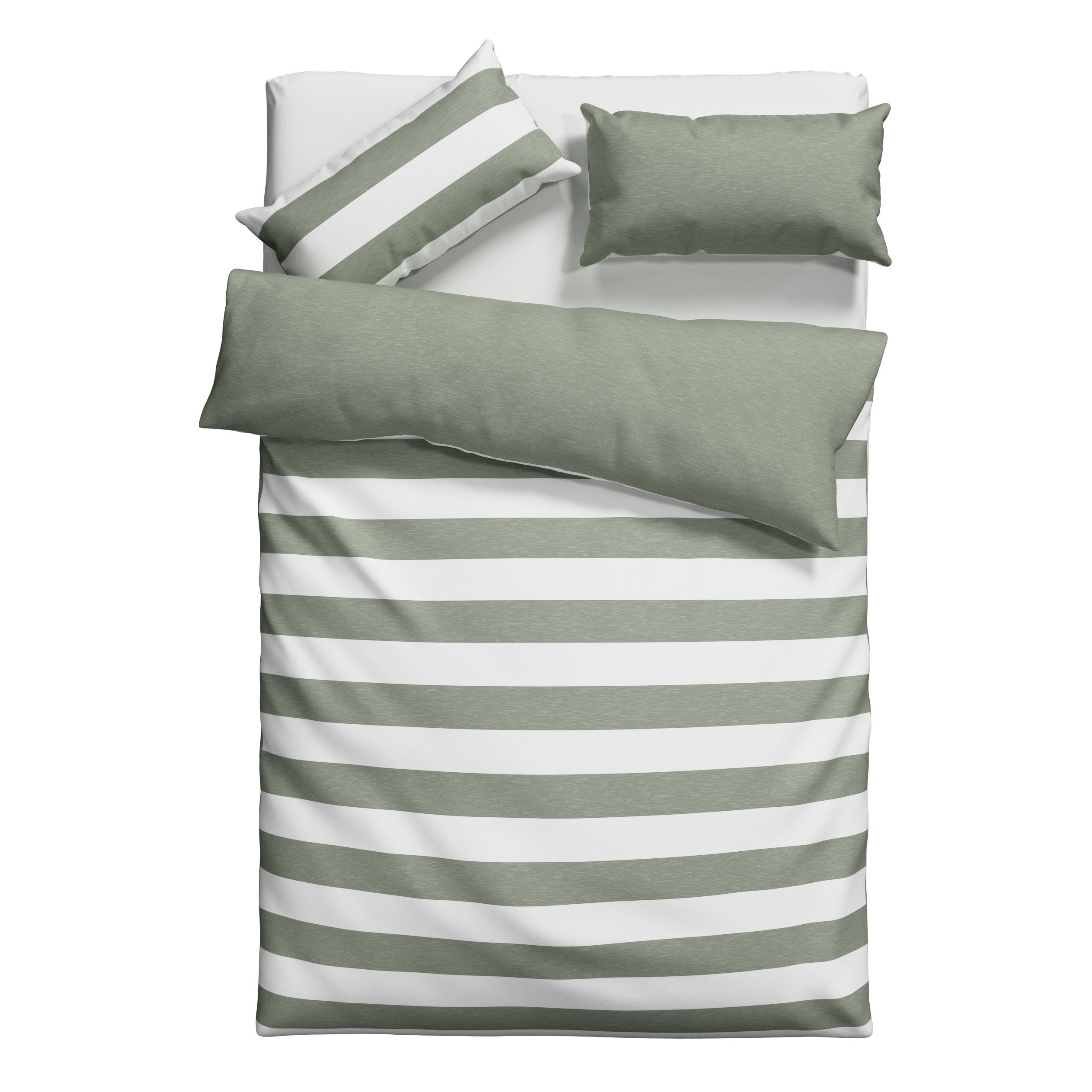 OTTO home Wendebettwäsche Big Stripe, Renforcé (Bio-Baumwolle), 2 teilig, 100% GOTS Baumwolle, ab Größe 135x200 cm