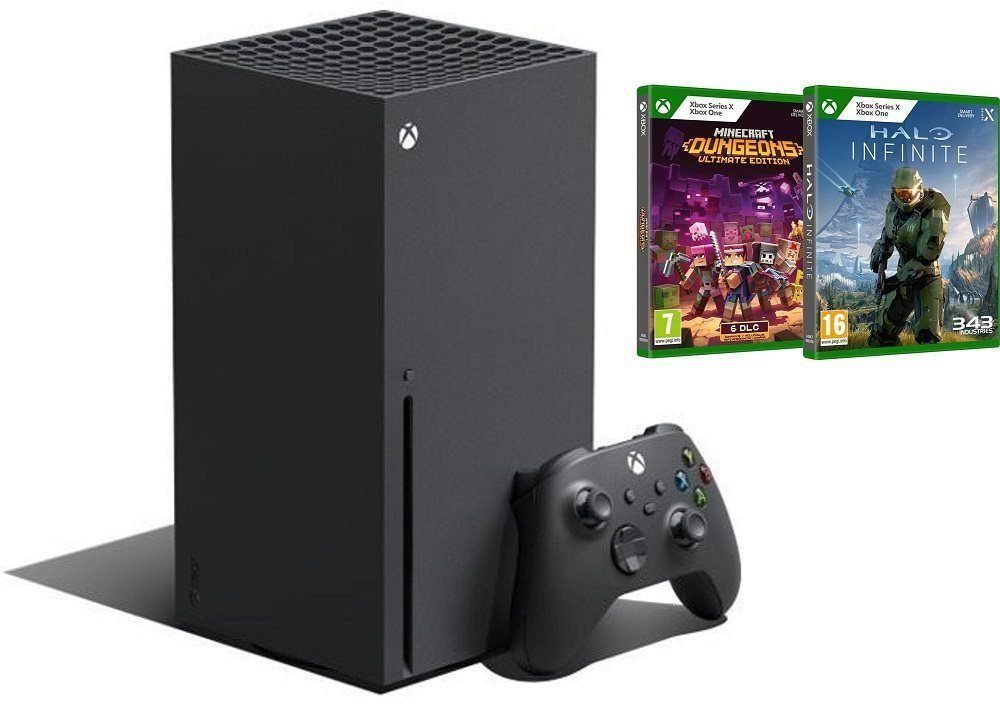 Microsoft Xbox Series X 1 TB - Konsole + Halo Infinite + Minecraft Dungeons: UE Xbox-Controller