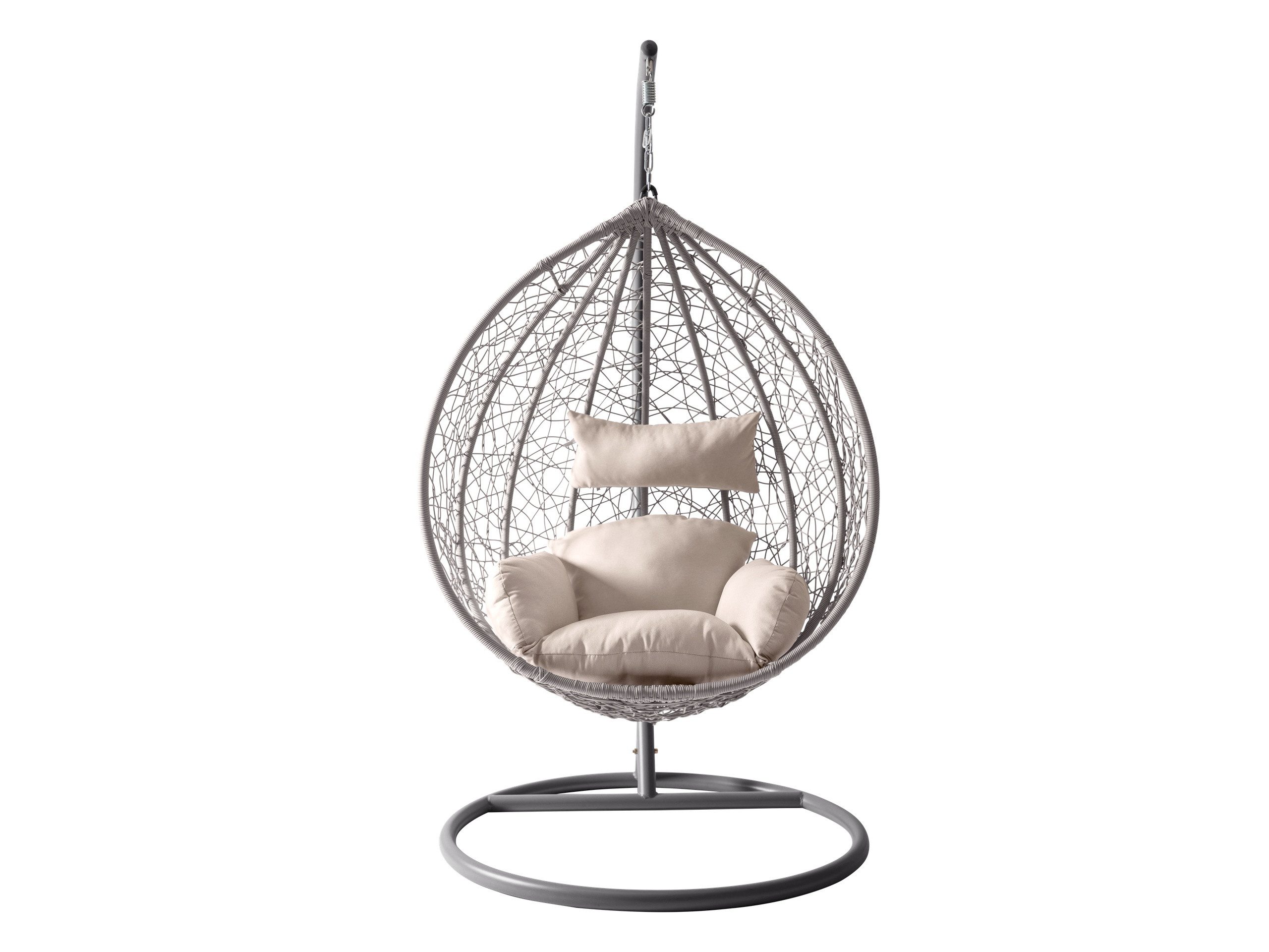 MIRJAN24 Hängesessel Savona (Korb aus Rattan), Metallskelett, Kissen-Set, 106x105x195 cm – Bild 4 von 5