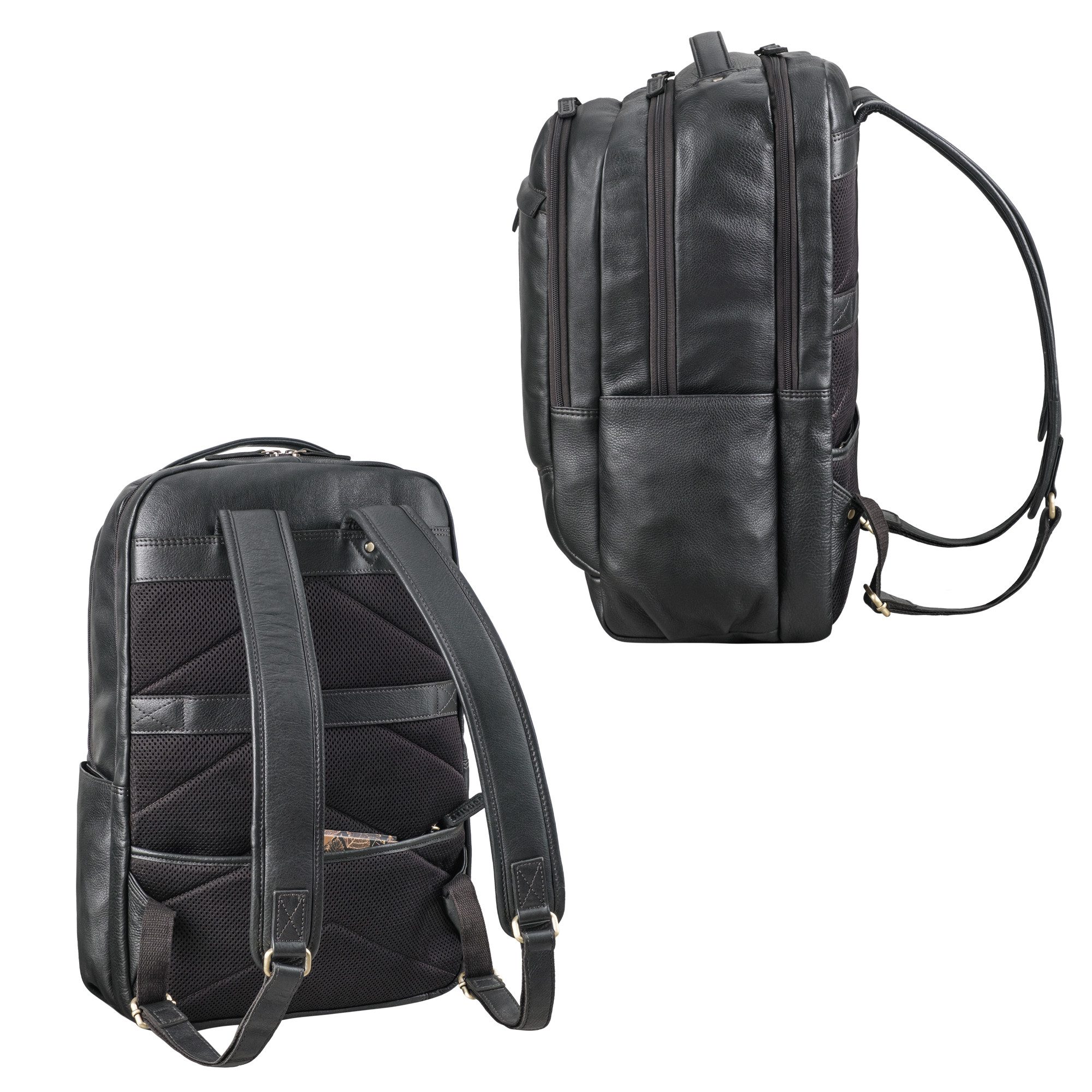 STILORD Notebookrucksack "Maxim" Premium XL Business Rucksack Leder mit Laptopfach 17 - 19 Zoll