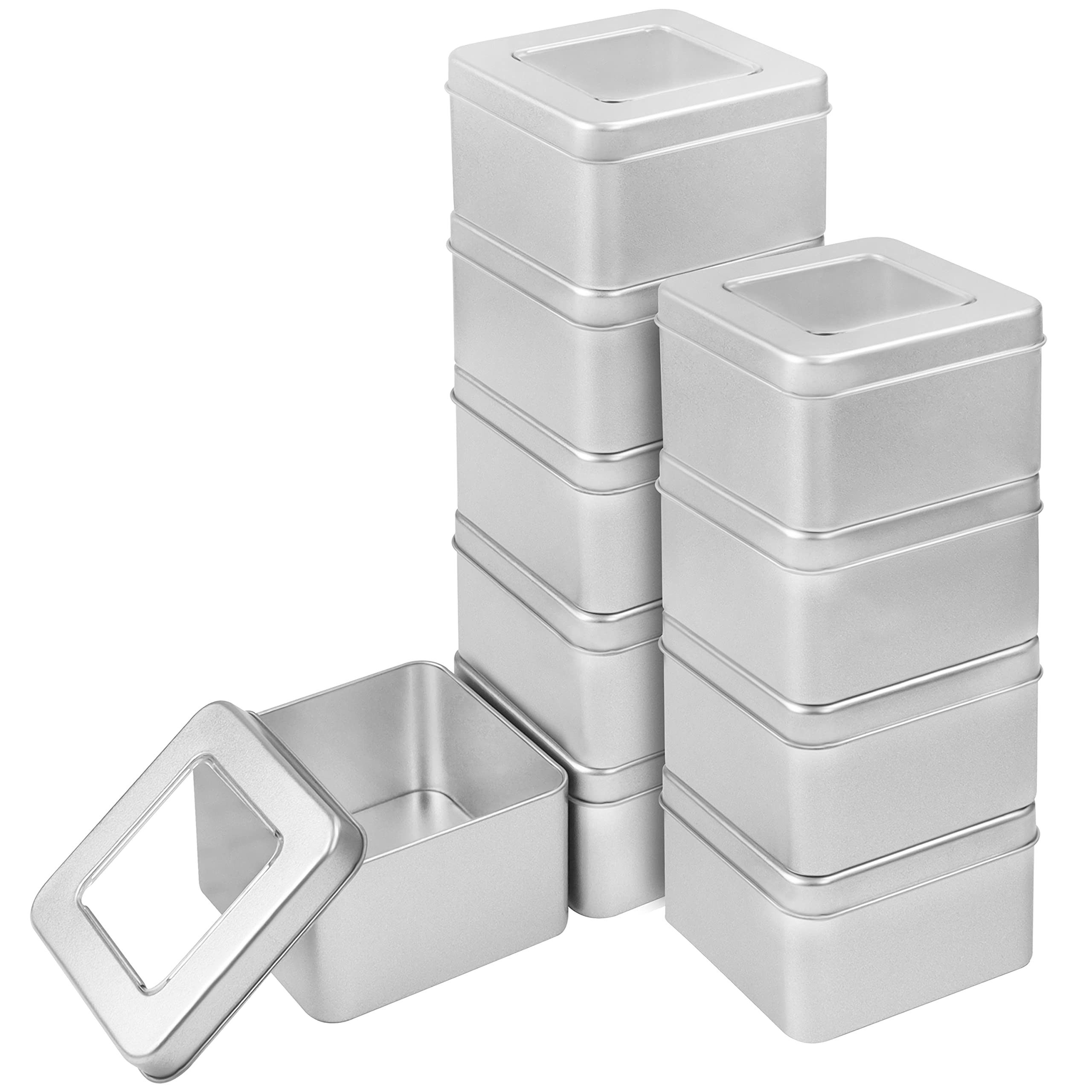 Kurtzy Vorratsdose 10er Pack Silberne Metalldosen - Kleine Metallboxen 9x9xH5,7cm, Metall, (10-tlg)