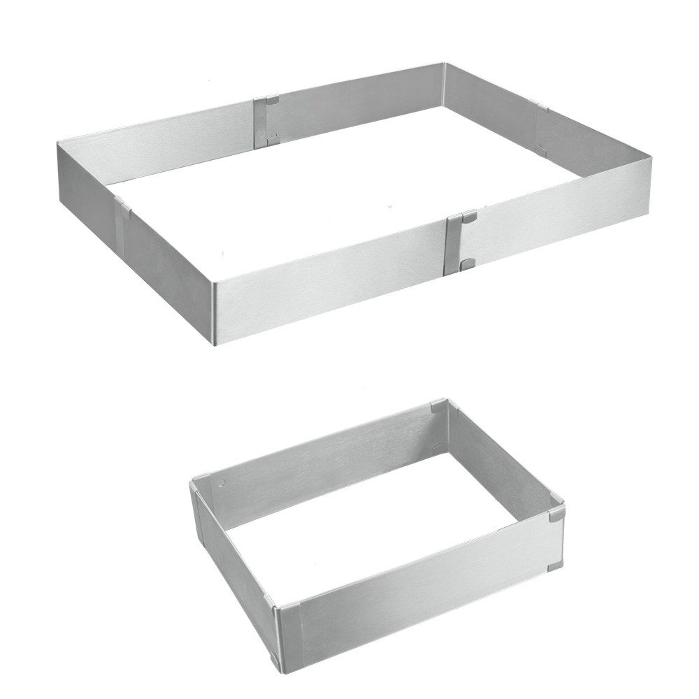 Metaltex Küchenorganizer-Set Kuchenrahmen rechteckig verstellbar INOX