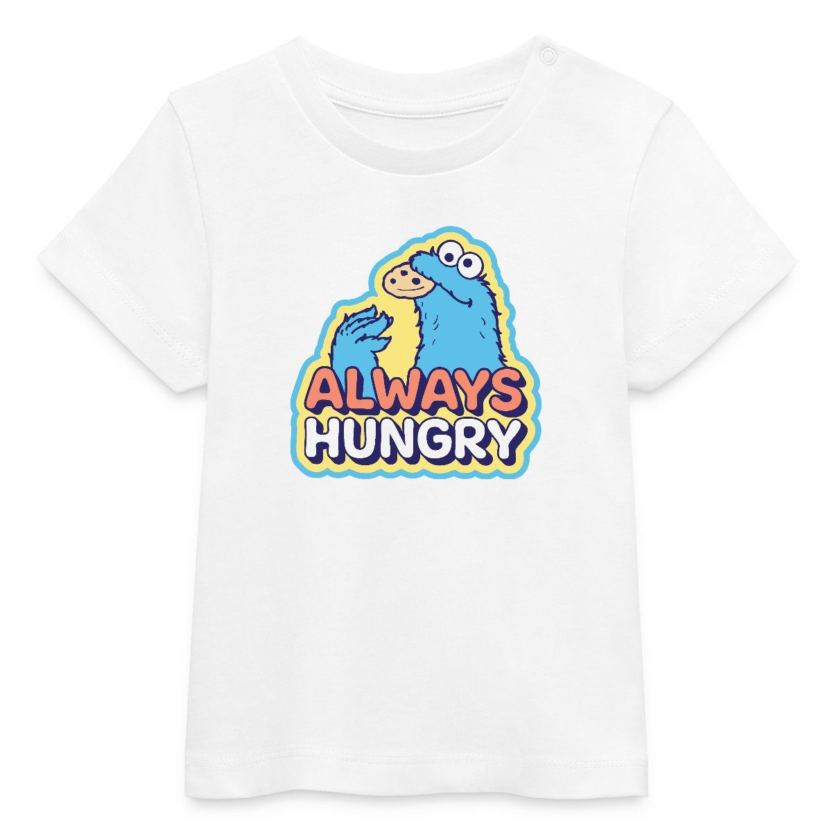 Spreadshirt T-Shirt Sesamstraße Krümelmonster Design Always Hungry Bio Baby T-Shirt (1-tlg)
