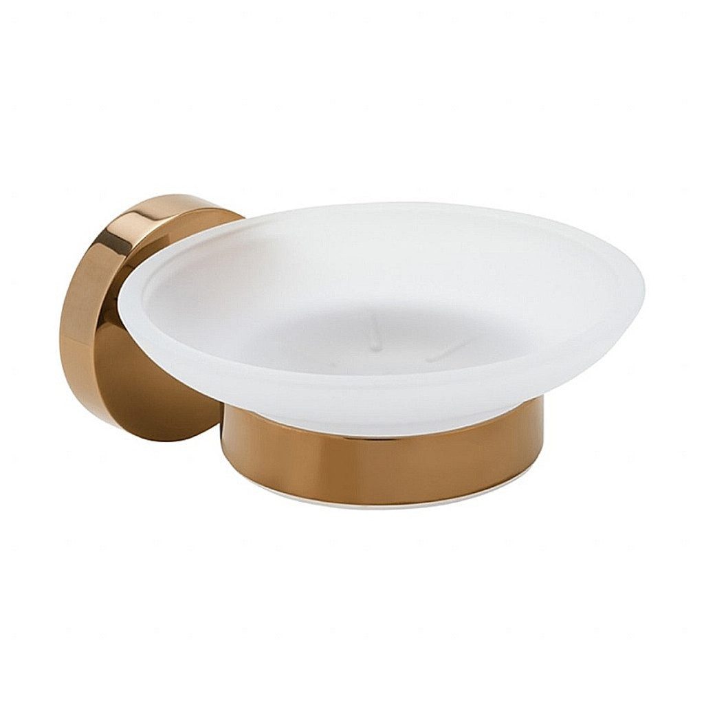 BRILLANTBAD® Seifenschale BORAL Seifenablage Gold Kupfer poliert Bad & Küche >> Bohren / Kleben, Breite: 5.5 cm