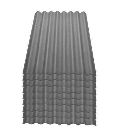 Onduline Dachpappe »Onduline Easyline Dachplatte Wandplatte Bitumenwellplatten Wellplatte 9x0,76m² - grau«, wellig, 6.84 m² pro Paket, (9-St)