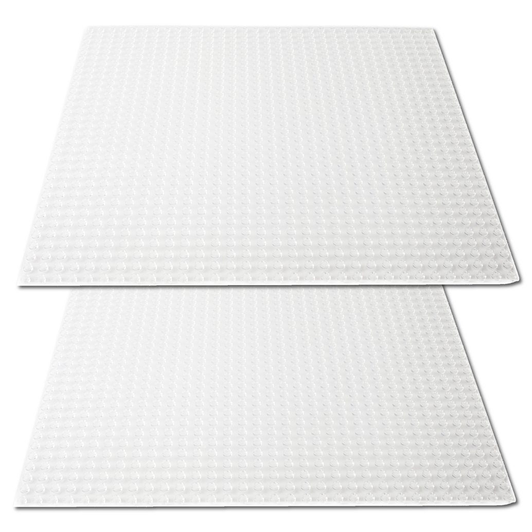Katara Grundbauplatte 32x32 Noppen, verschiedene Farben Konstruktionsspielsteine, (2er Set), Transparent, 100% Kompatibel Sluban, Papimax, Q-Bricks, LEGO®