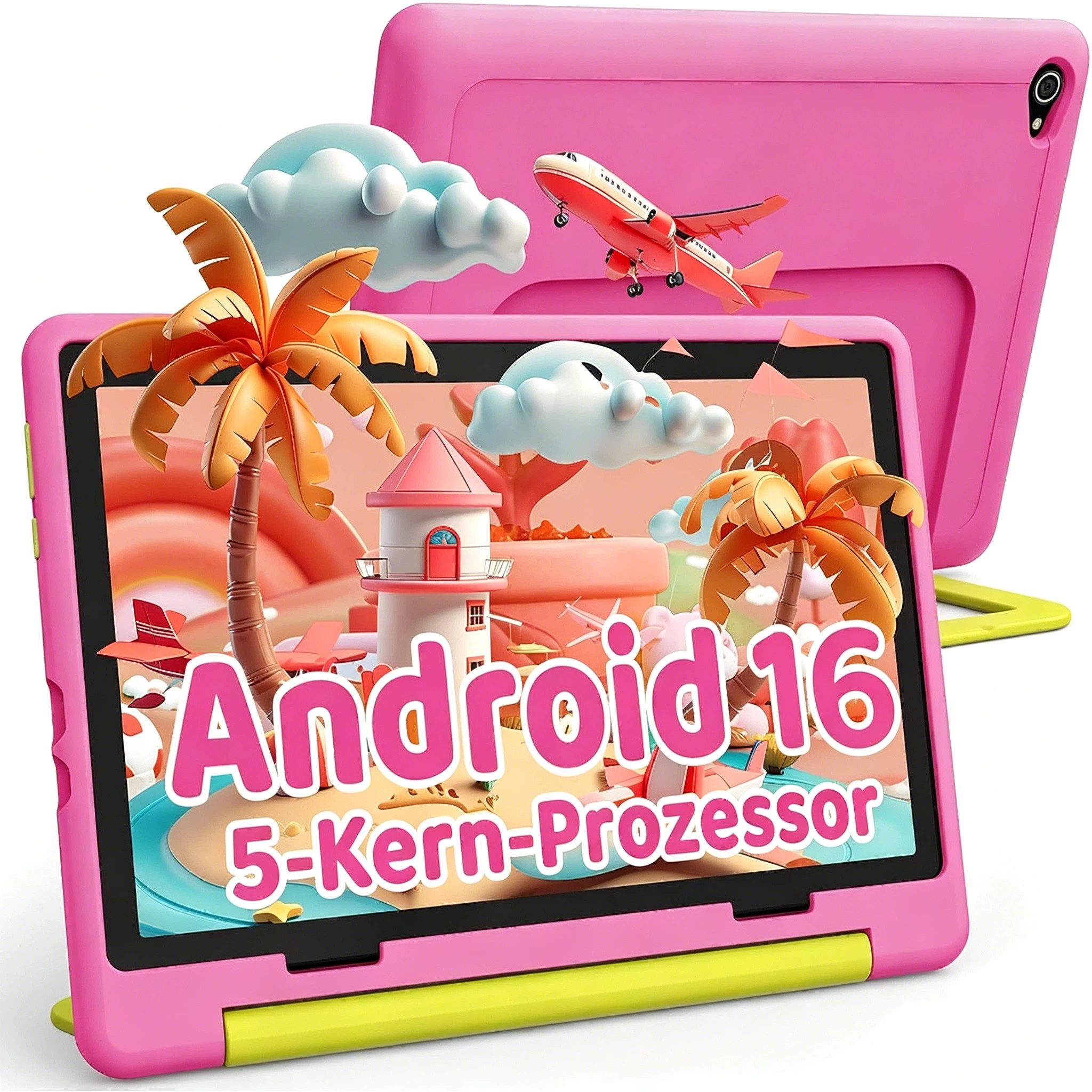 BUFO 10 Zoll Android 16, 24(3+21)GB RAM+64GB, 1280x800 HD IPS, Kinder Tablet (10", 64 GB, Android 16, WiFi 6, Robuste Schutzhülle, Vorinstallierte Lernapps, GMS-Zertifizierung)