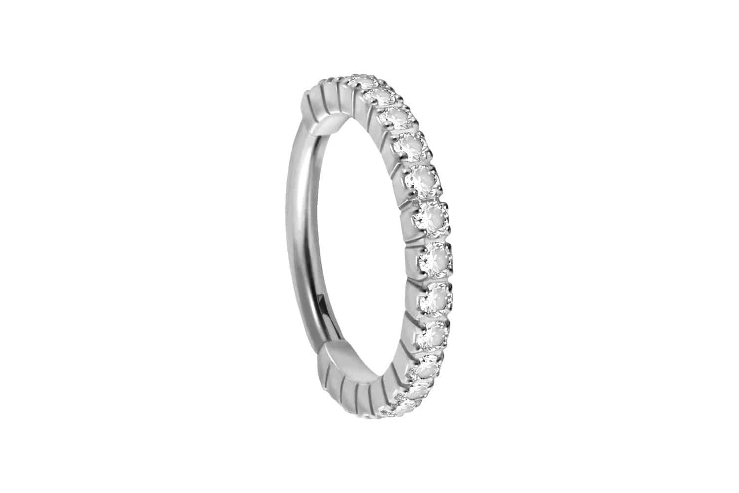 Piercing-Set Titan Segmentring Clicker EINGEFASSTE KRISTALLE