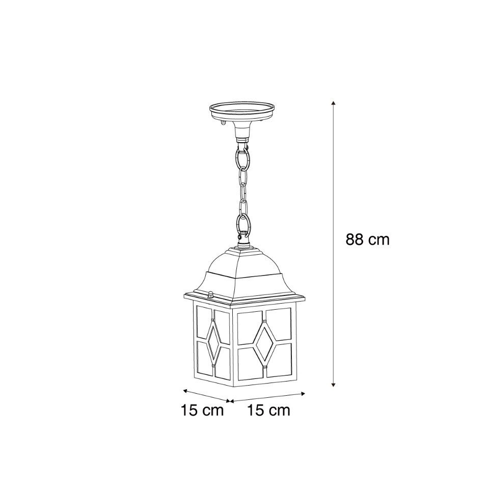Qazqa Außen-Deckenleuchte London, ohne Leuchtmittel, Neutralweiß, QAZQA Außen Hän­ge­leuchte, e27, gold, Aluminium, classic-antique