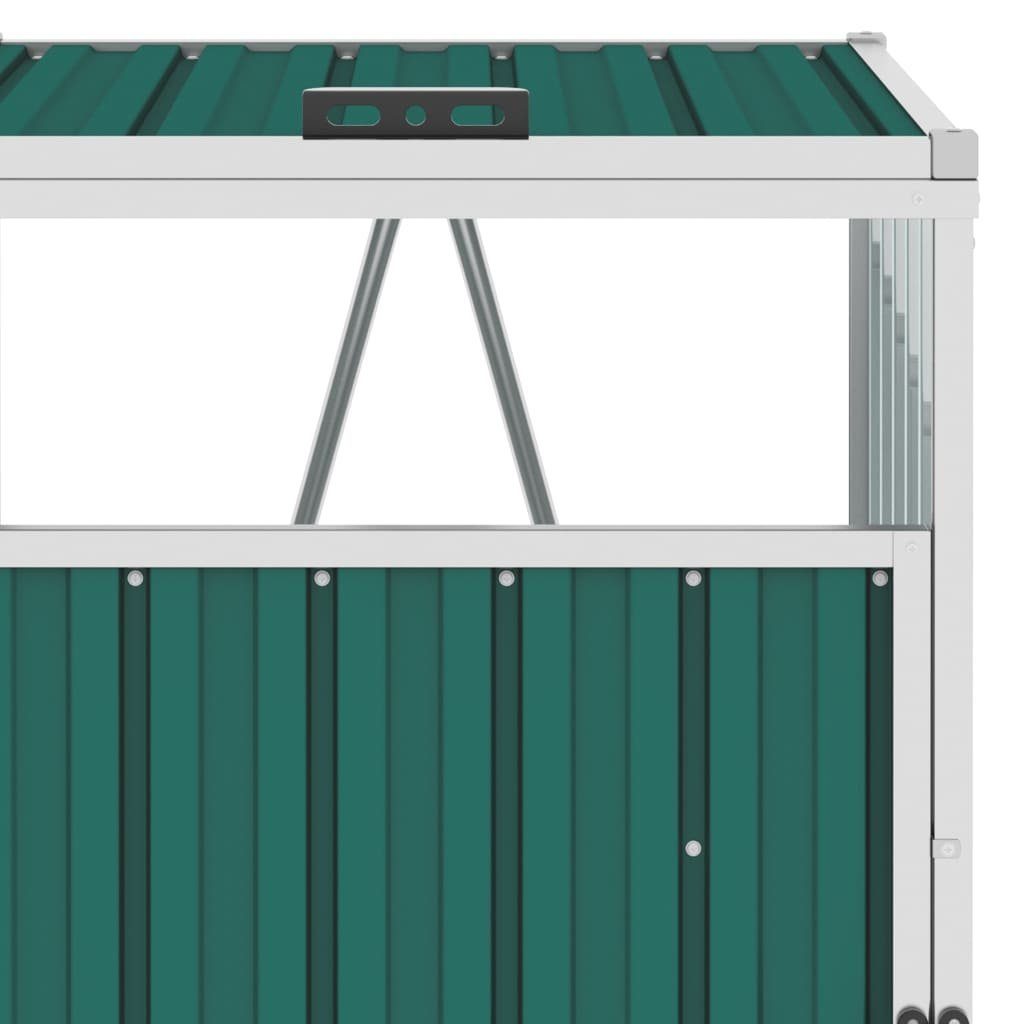 für 213×81×121 Grün Mülltonnen cm vidaXL 3 Mülltonnenbox DOTMALL Stahl Mülltonnenbox