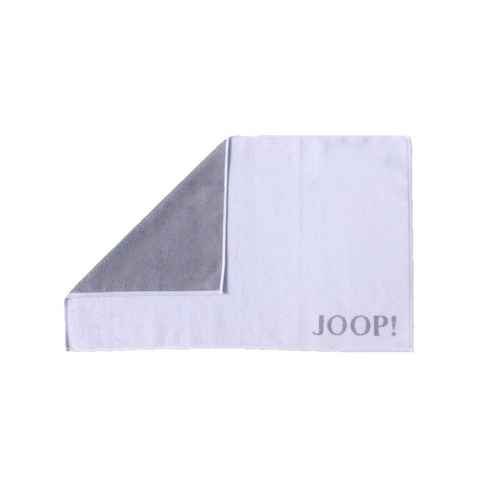 JOOP! Handtuch Badematte Doubleface Weiß Silber 1600 67, Walkfrottier (1-St), Wendeoptik, Logo, Flauschig