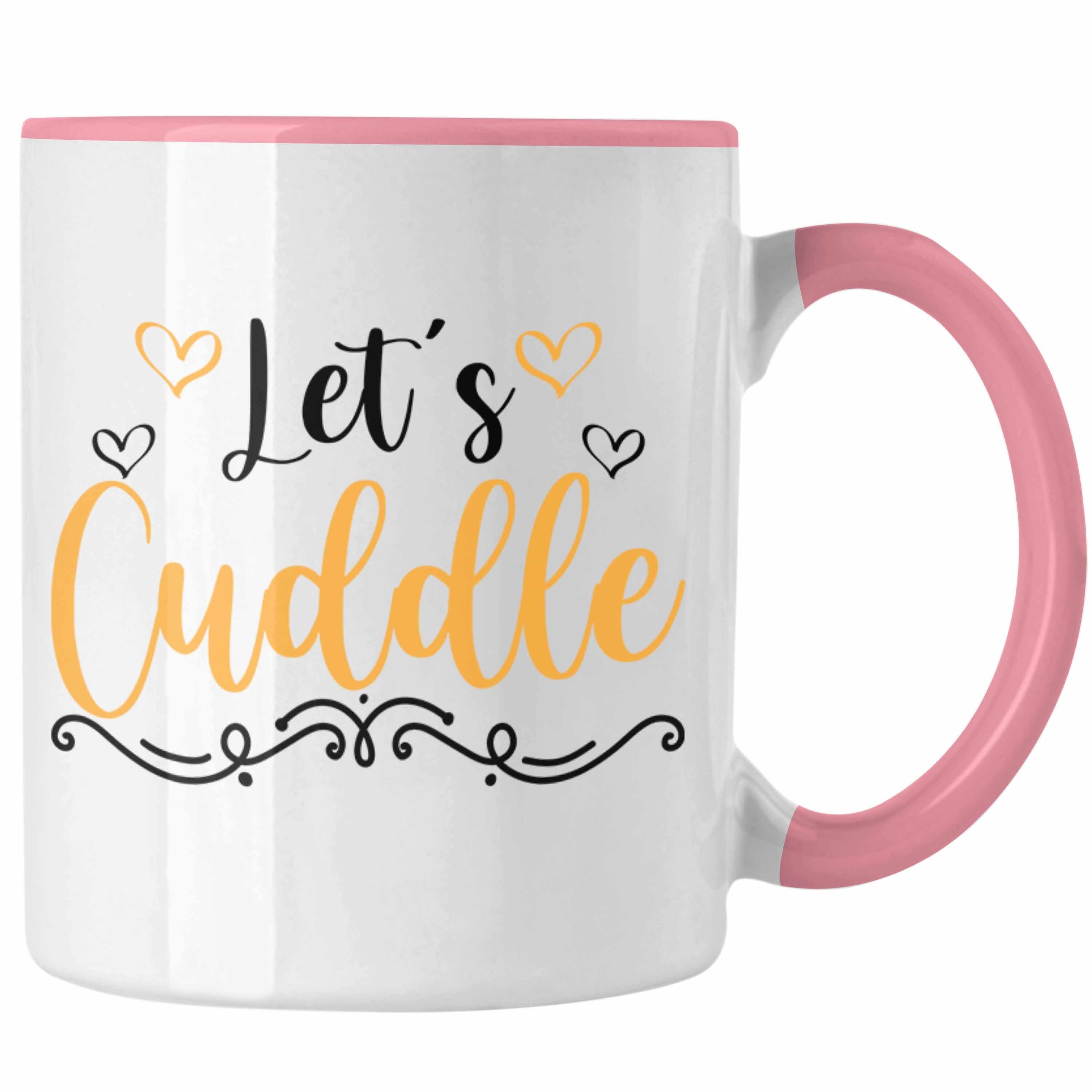 Trendation Tasse Trendation - Lets Cuddle Tasse Geschenk für Mädchen Freundin Freund Kuschelig Zuhause Rosa